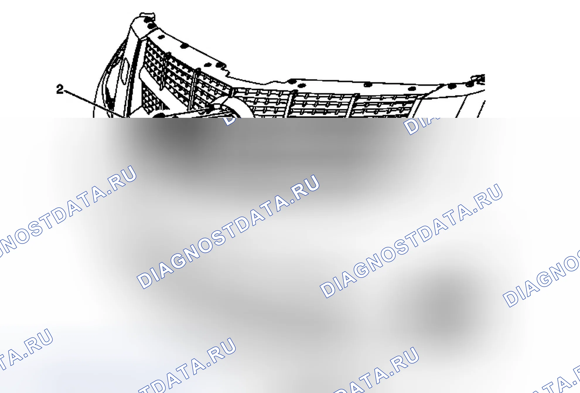 Рис. 3: Замена эмблемы / паспортной таблички радиаторной решетки. Cadillac SRX II