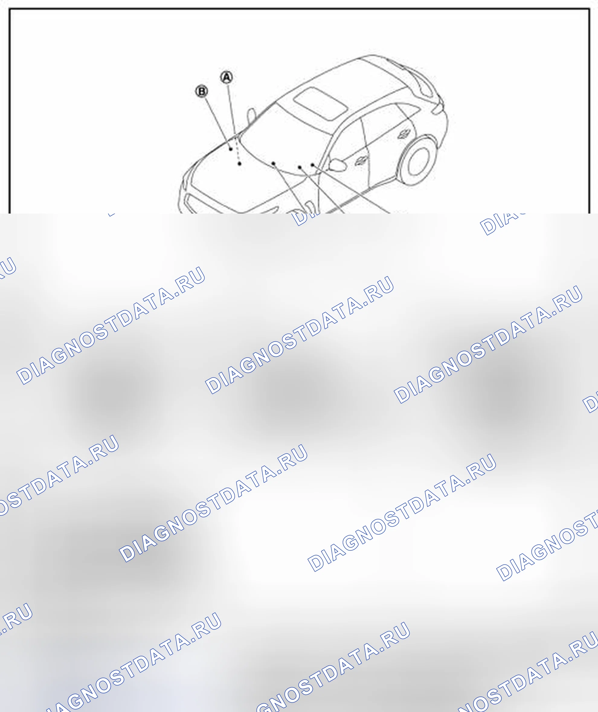 Рис. 57: Расположение компонентов. Infiniti FX37 II рестайлинг