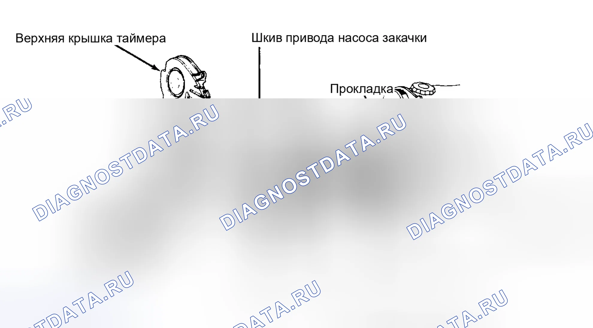 Рис. 24: Покомпонентный вид водяного насоса. Toyota Camry V10