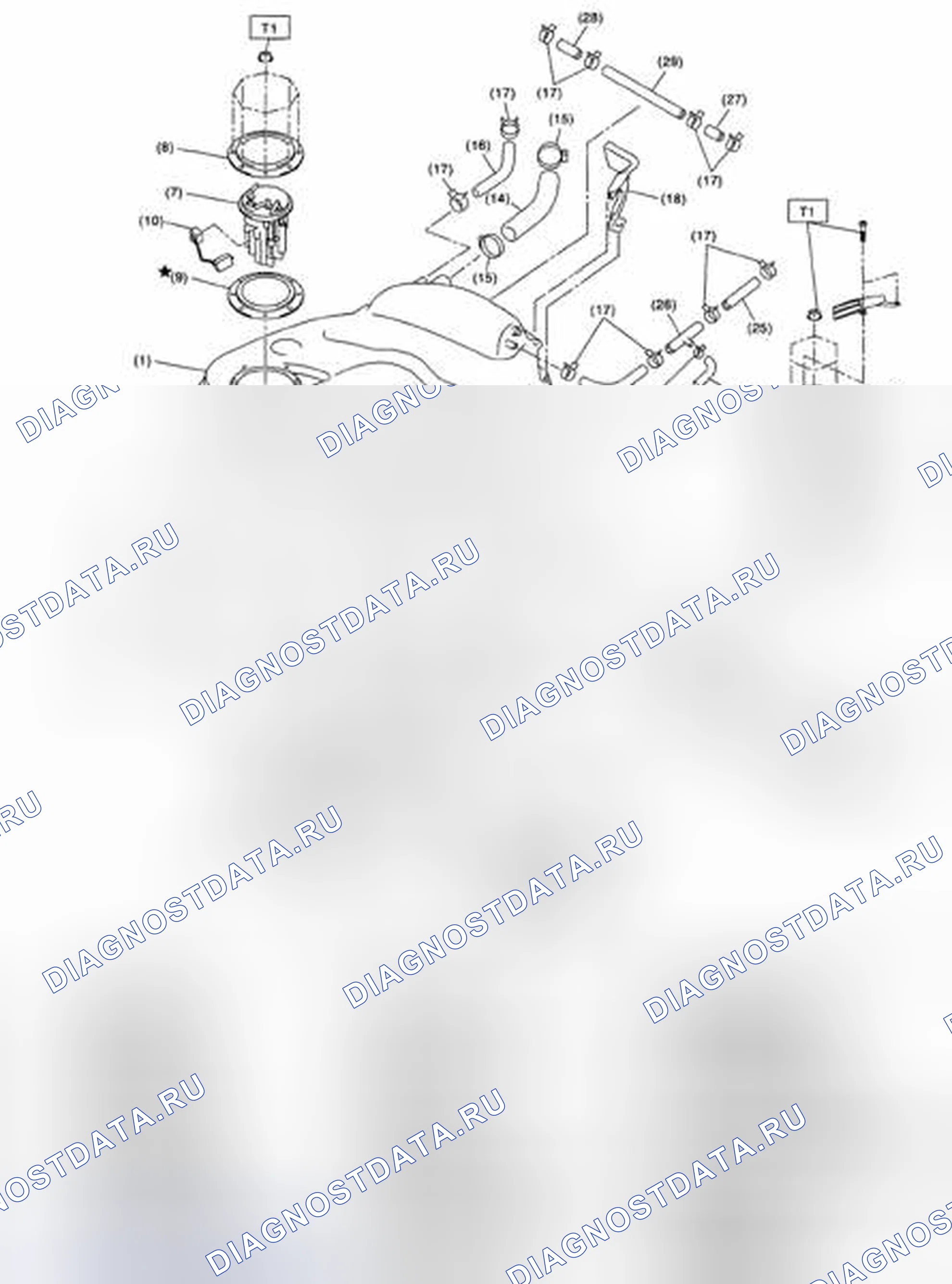 Рис. 223: ТОПЛИВНЫЙ БАК. Subaru Legacy BL/BP рестайлинг