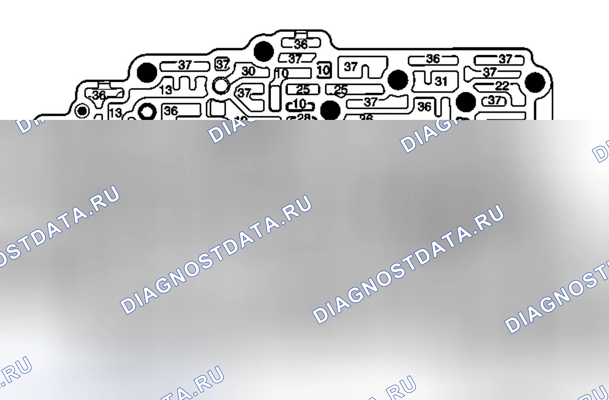 Рис. 47: Корпус регулирующего клапана - сторона пластины канала. Chevrolet Captiva I рестайлинг