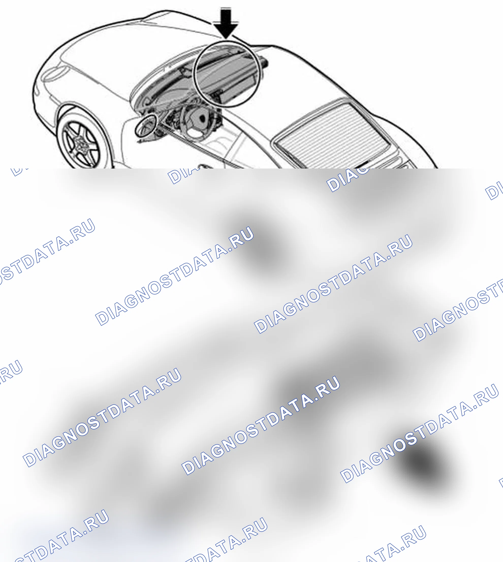 Рис. 83: Снятие блока подушки безопасности пассажира. Porsche 911 GT3 997