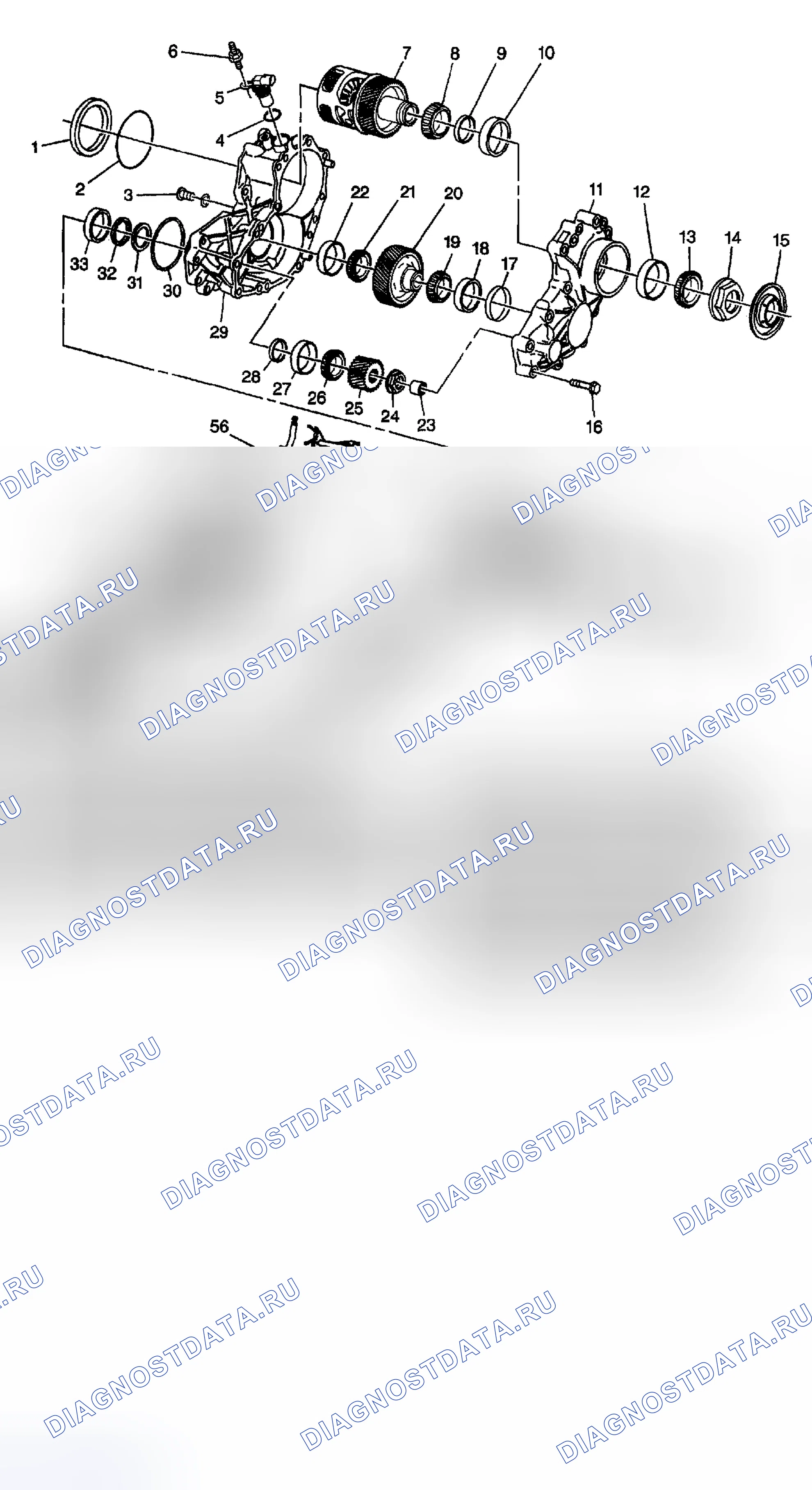 Рис. 92: Раздаточная коробка в разобранном виде. Hyundai Venue I