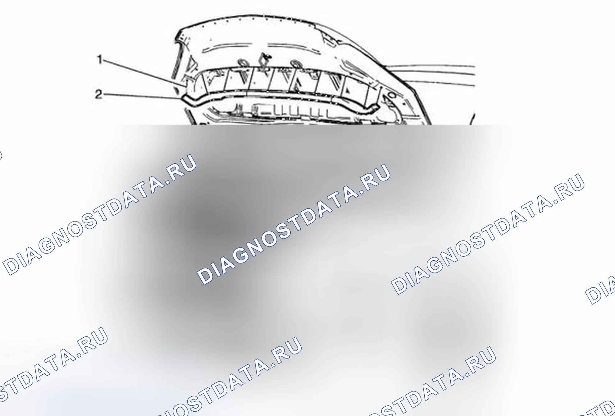 Рис. 170: Замена передней погодной полосы капота (Trax). Buick Encore I