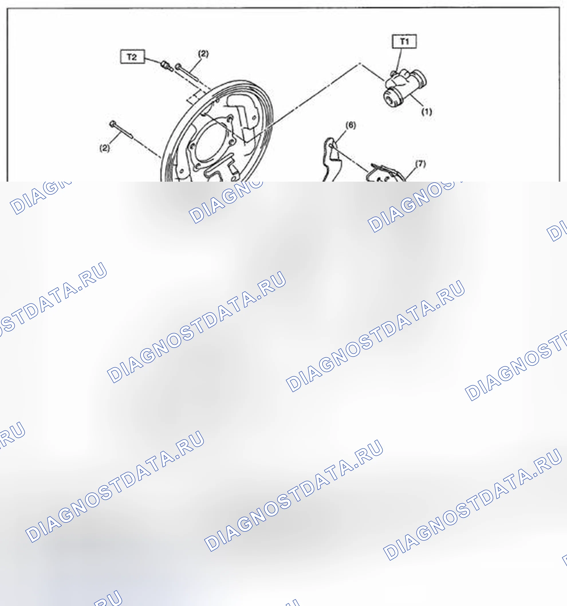 Рис. 85: ЗАДНИЙ БАРАБАННЫЙ ТОРМОЗ. Subaru Impreza GH