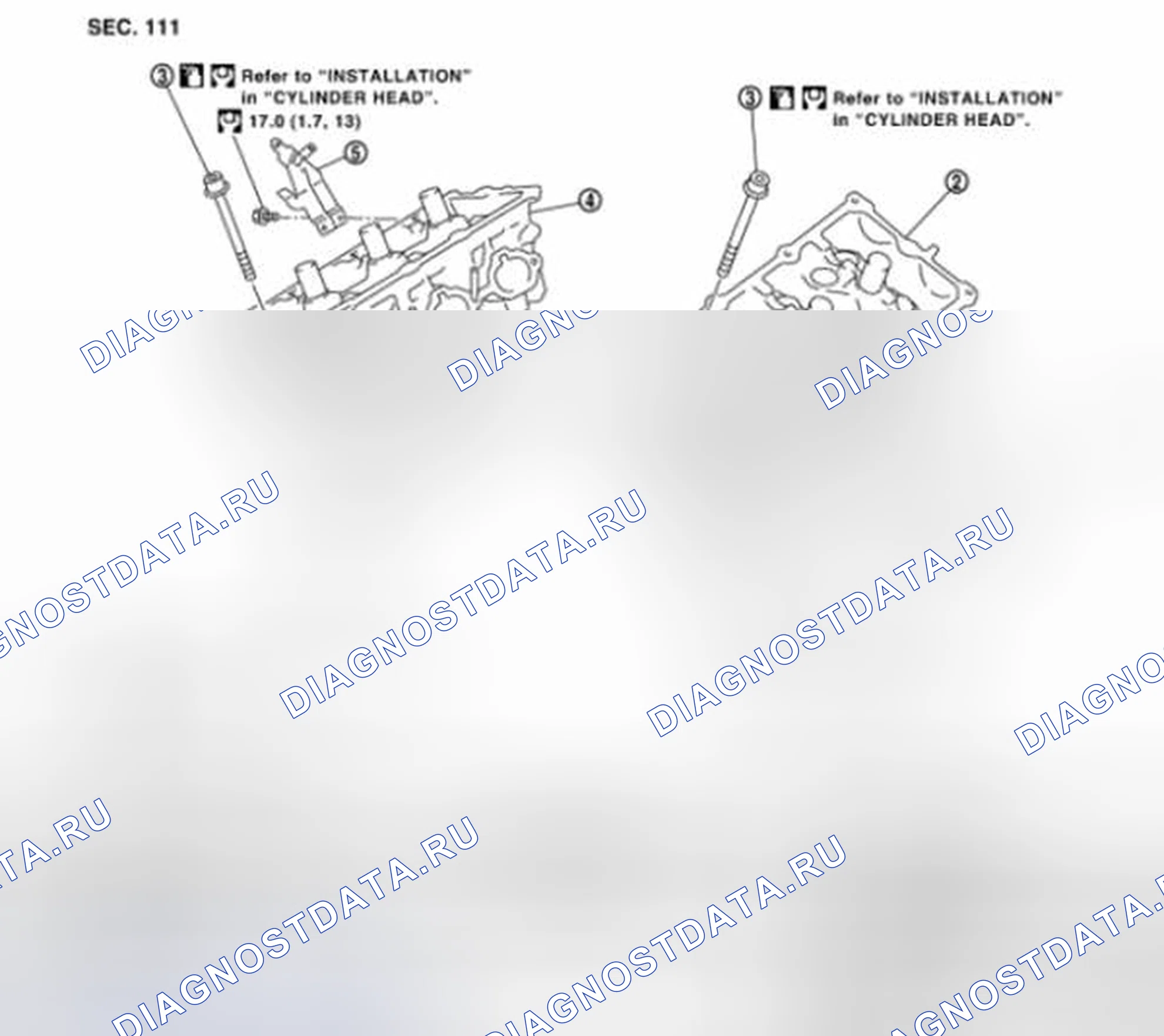 Рис. 267: Головка цилиндра - разнесенный вид (1). Suzuki Equator I