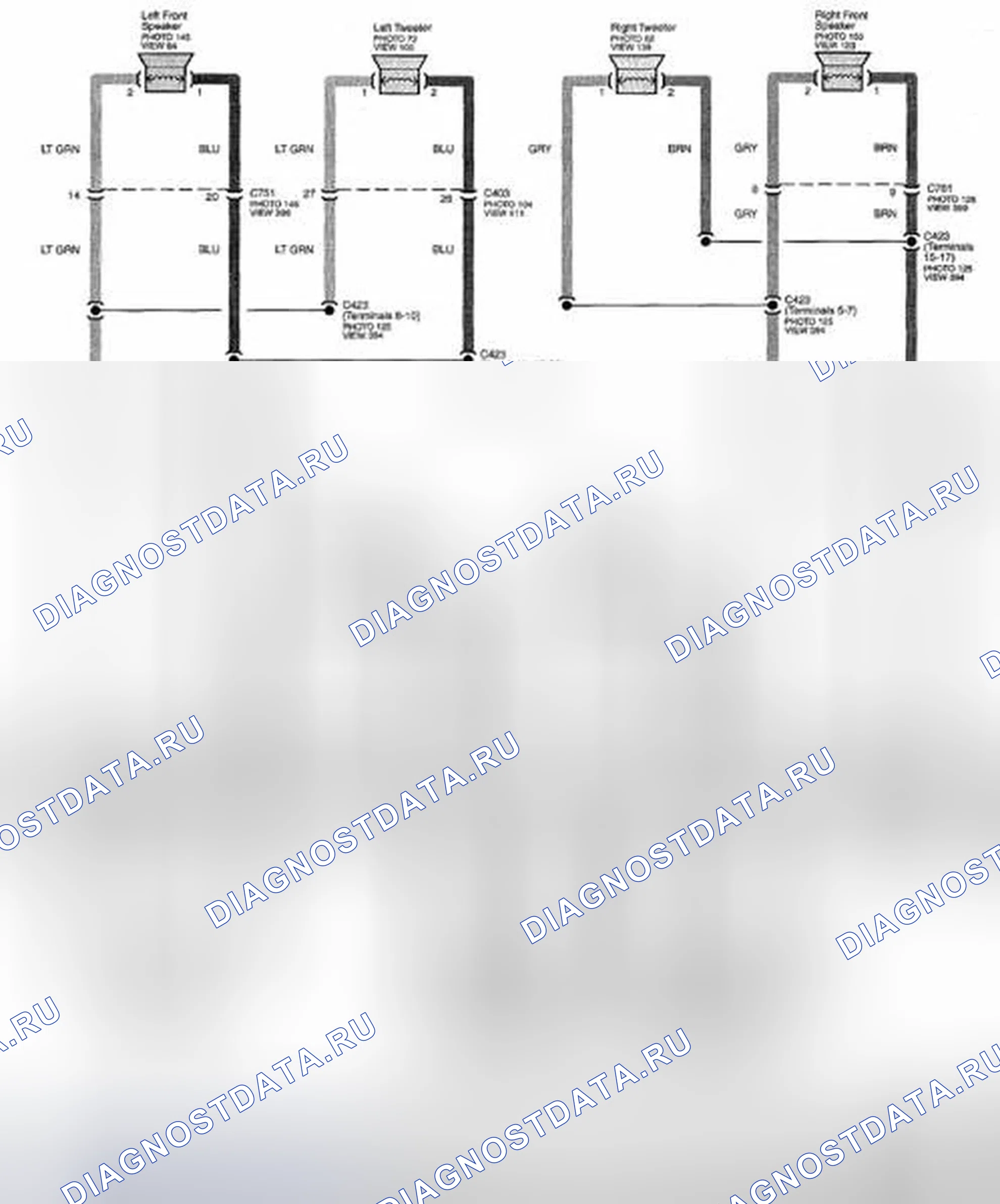 Рис. 323: Принципиальная схема аудиосистемы - без навигации (стр. 150-4). Acura ZDX I