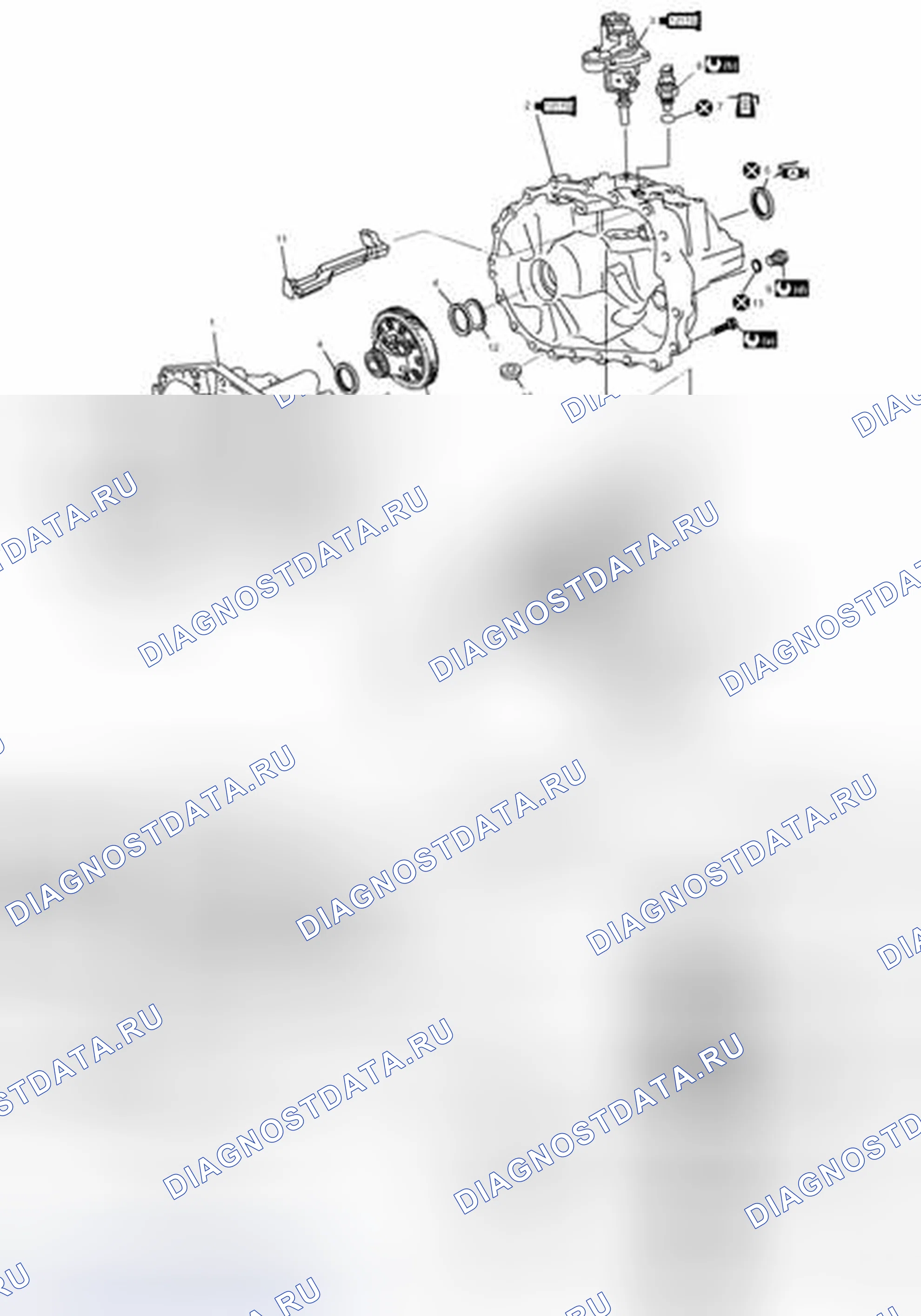 Рис. 23: Компоненты ручной сборки трансмиссия. Suzuki Kizashi I
