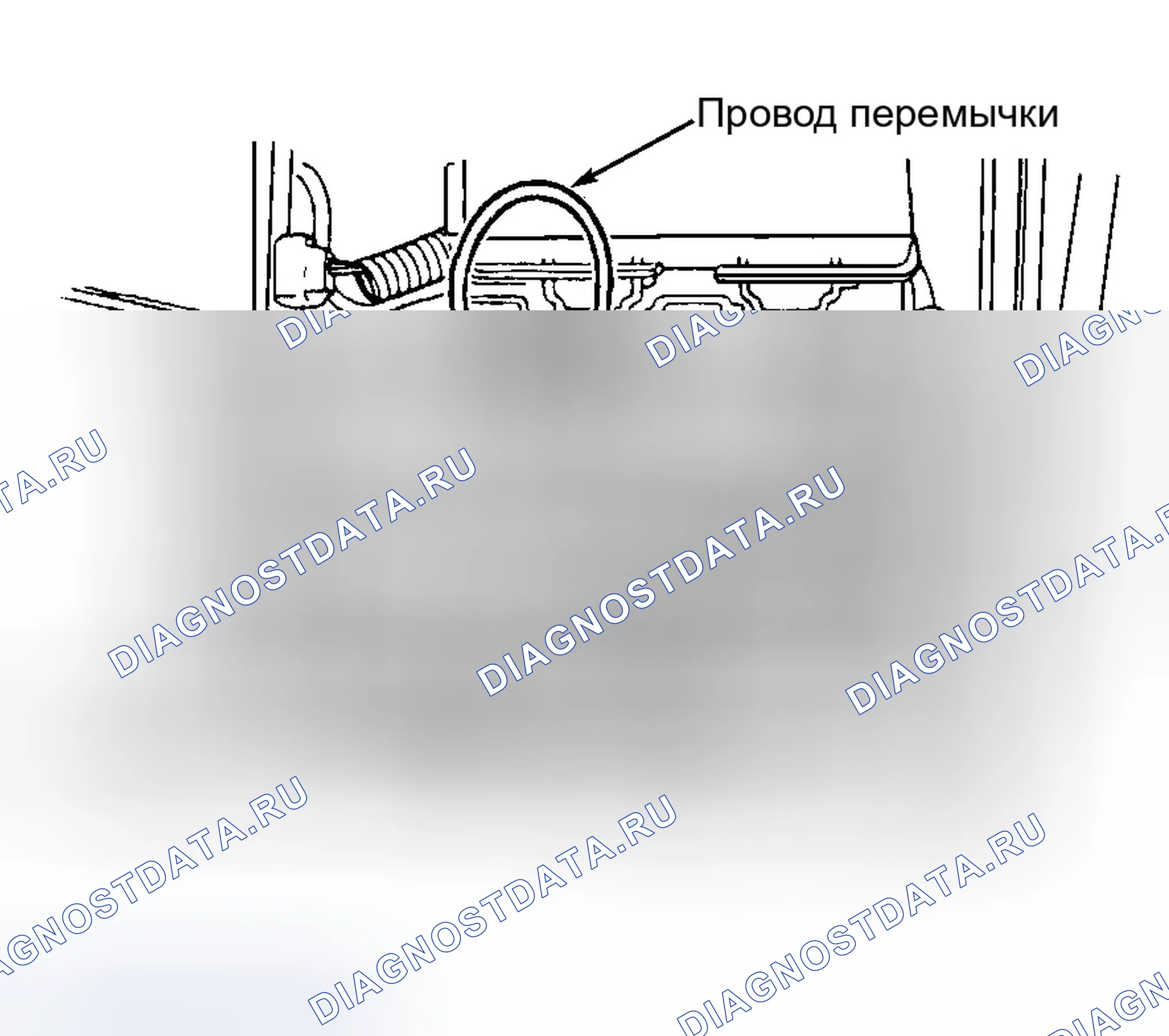 Рис. 3: Подключение провода перемычки к разъему реле отсечного клапана подачи топлива (подхват). Ford Expedition I