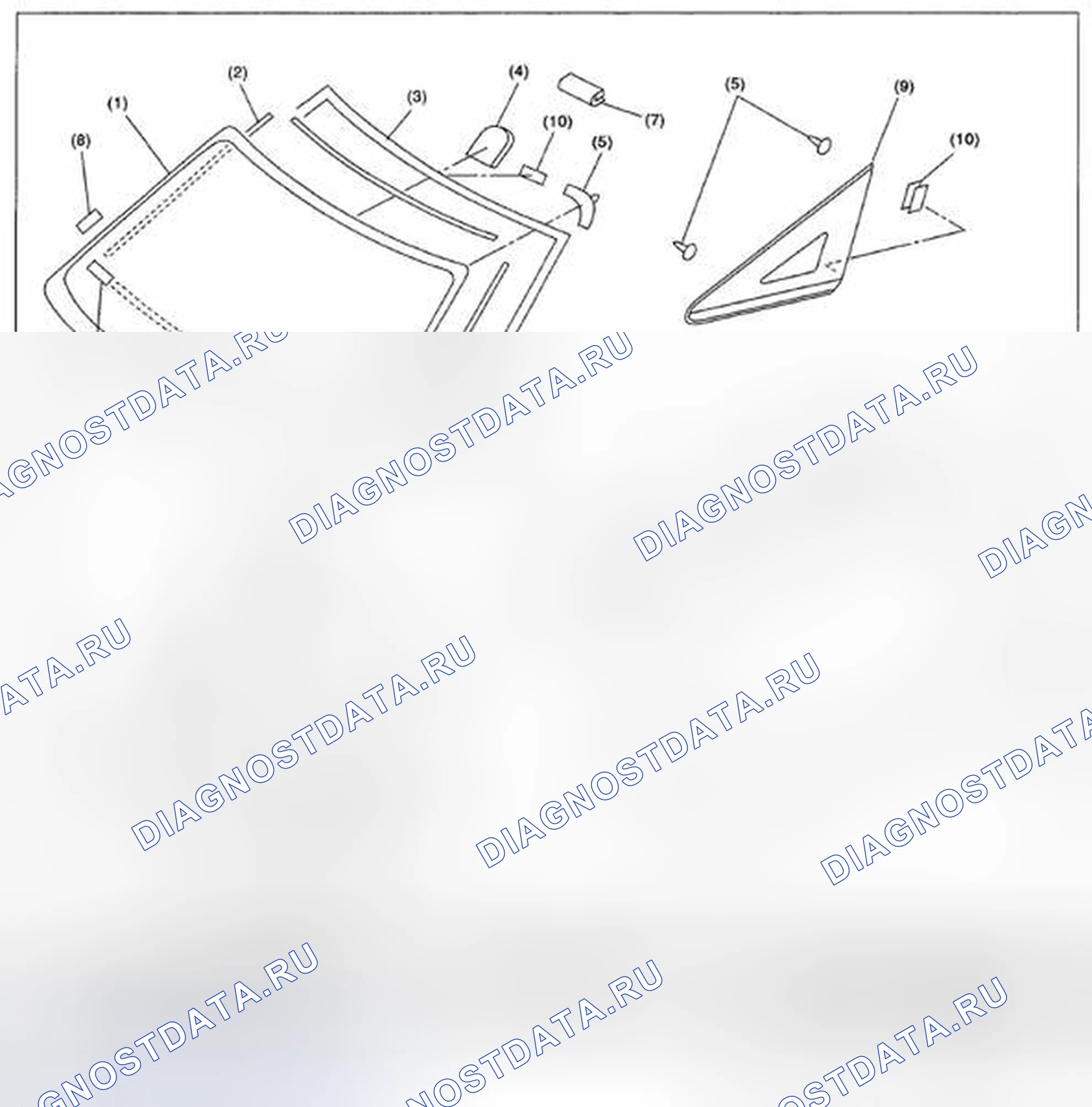 Рис. 1: ФИКСИРОВАННОЕ СТЕКЛО. Subaru Tribeca WX рестайлинг