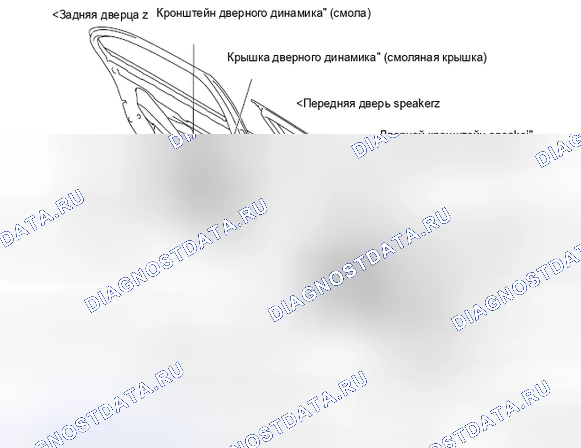 Рис. 291: Дверная коробка динамиков. Mazda MX-5 NB
