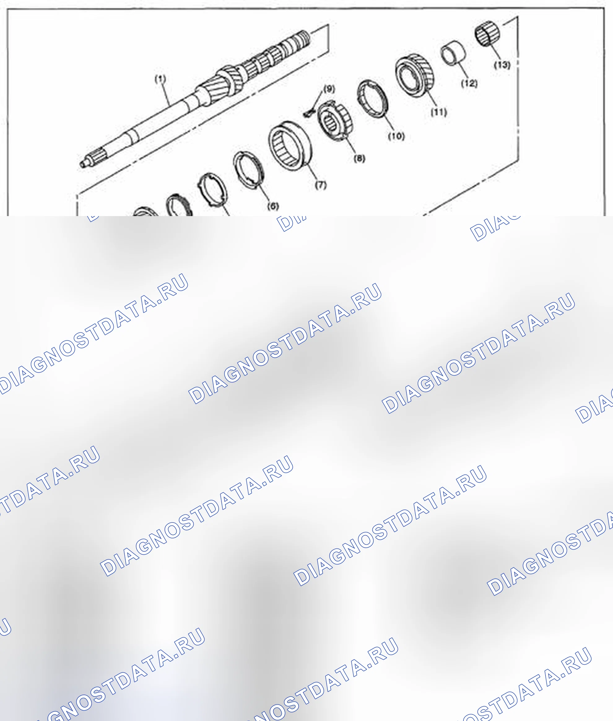 Рис. 275: ГЛАВНЫЙ ВАЛ В СБОРЕ. Subaru Impreza GH