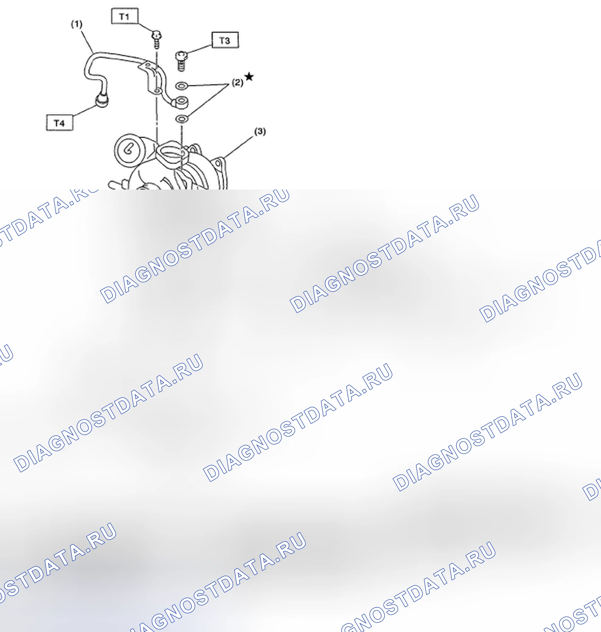 Рис. 48: ТУРБОНАГНЕТАТЕЛЬ. Subaru Impreza WRX GH
