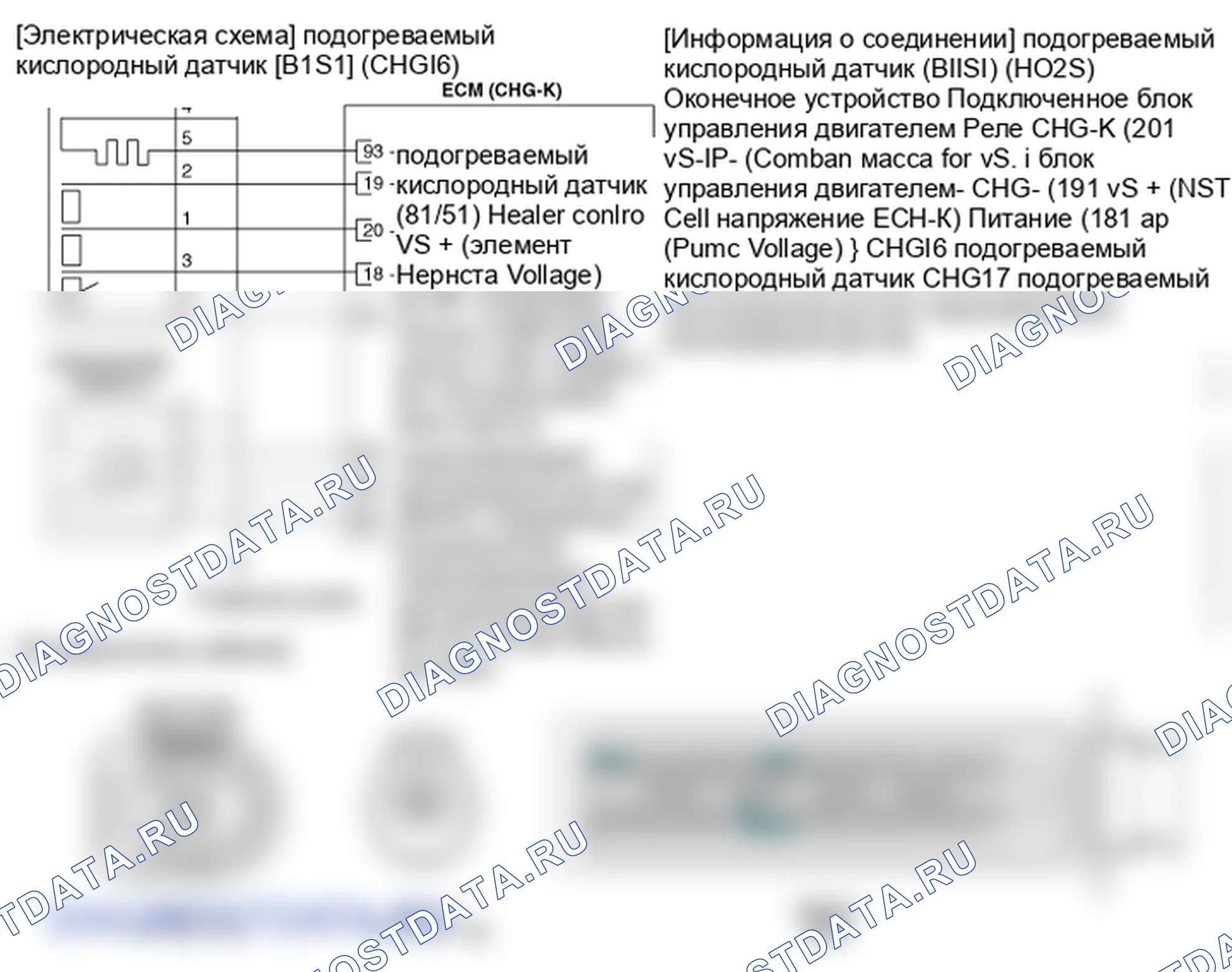 Фрагмент электросхемы: Датчик нагретого кислорода (подогреваемый кислородный датчик). Hyundai Genesis Coupe(Bk)-U.S. I
