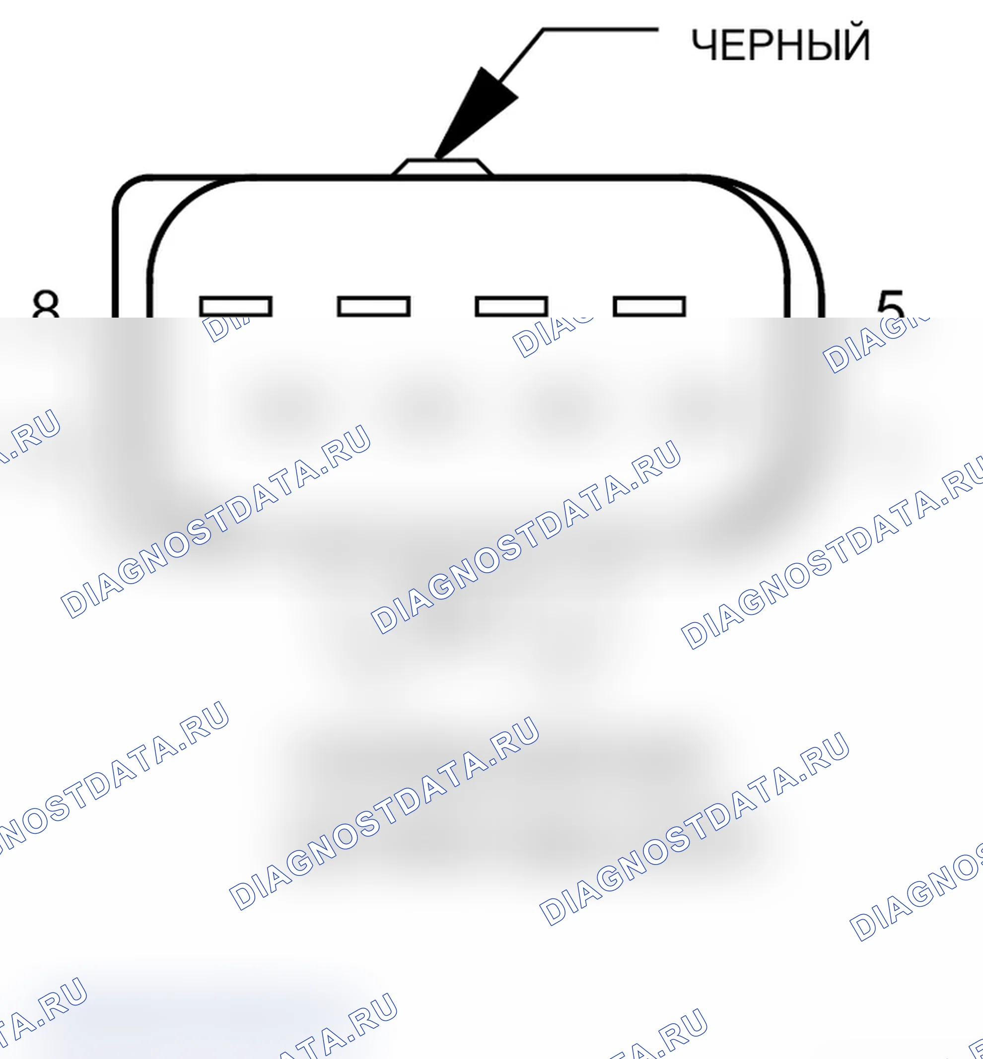 Рис. 191: Разъем питание верх Travel Sensors (Roadster (кабриолет)) Вид с торца. Chrysler Crossfire I final