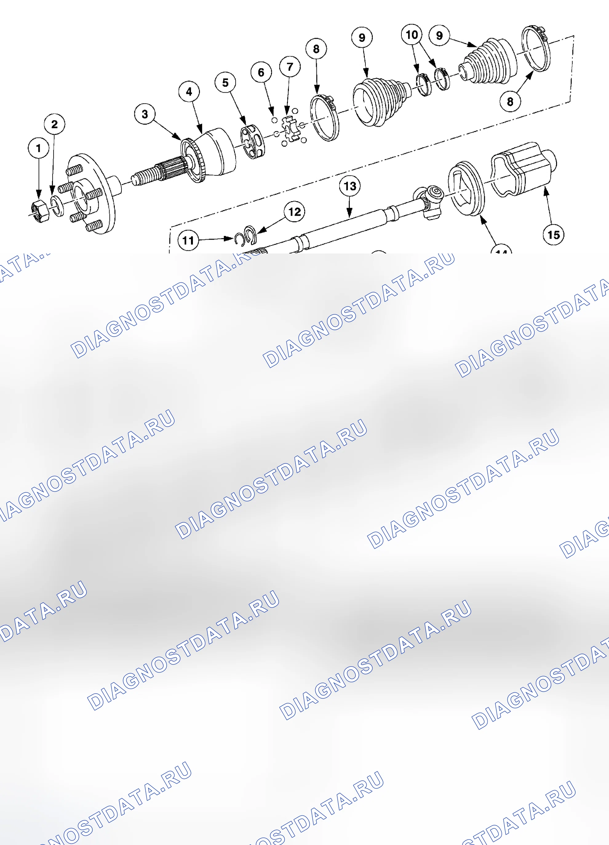 Рис. 1: Полуоси переднего привода. Hyundai Porter IV