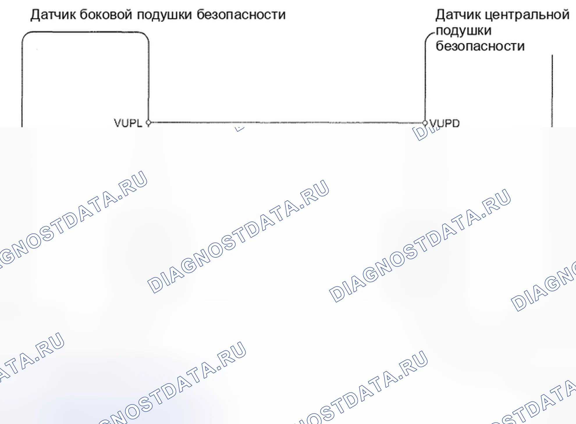 Рис. 18: Датчик боковой подушки безопасности - схема электропроводки (со стороны водителя). Toyota Prius II рестайлинг