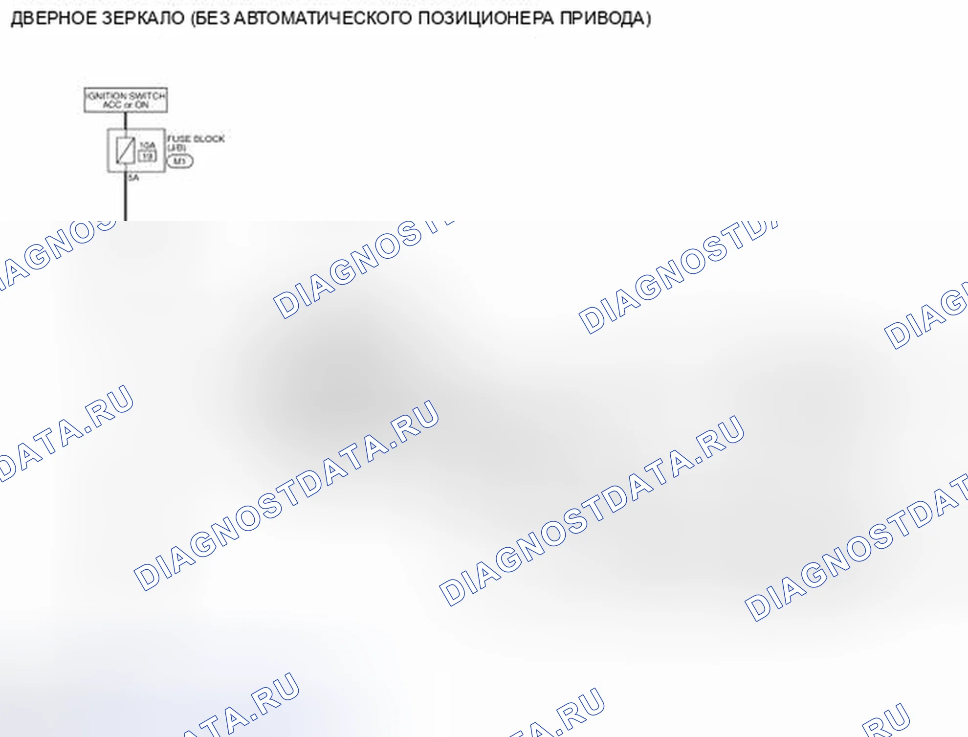 Рис. 21: электросхема - СИСТЕМА ДВЕРНЫХ ЗЕРКАЛ (БЕЗ АВТОМАТИЧЕСКОГО ПОЗИЦИОНЕРА ПРИВОДА). Nissan Murano Z51 рестайлинг 2