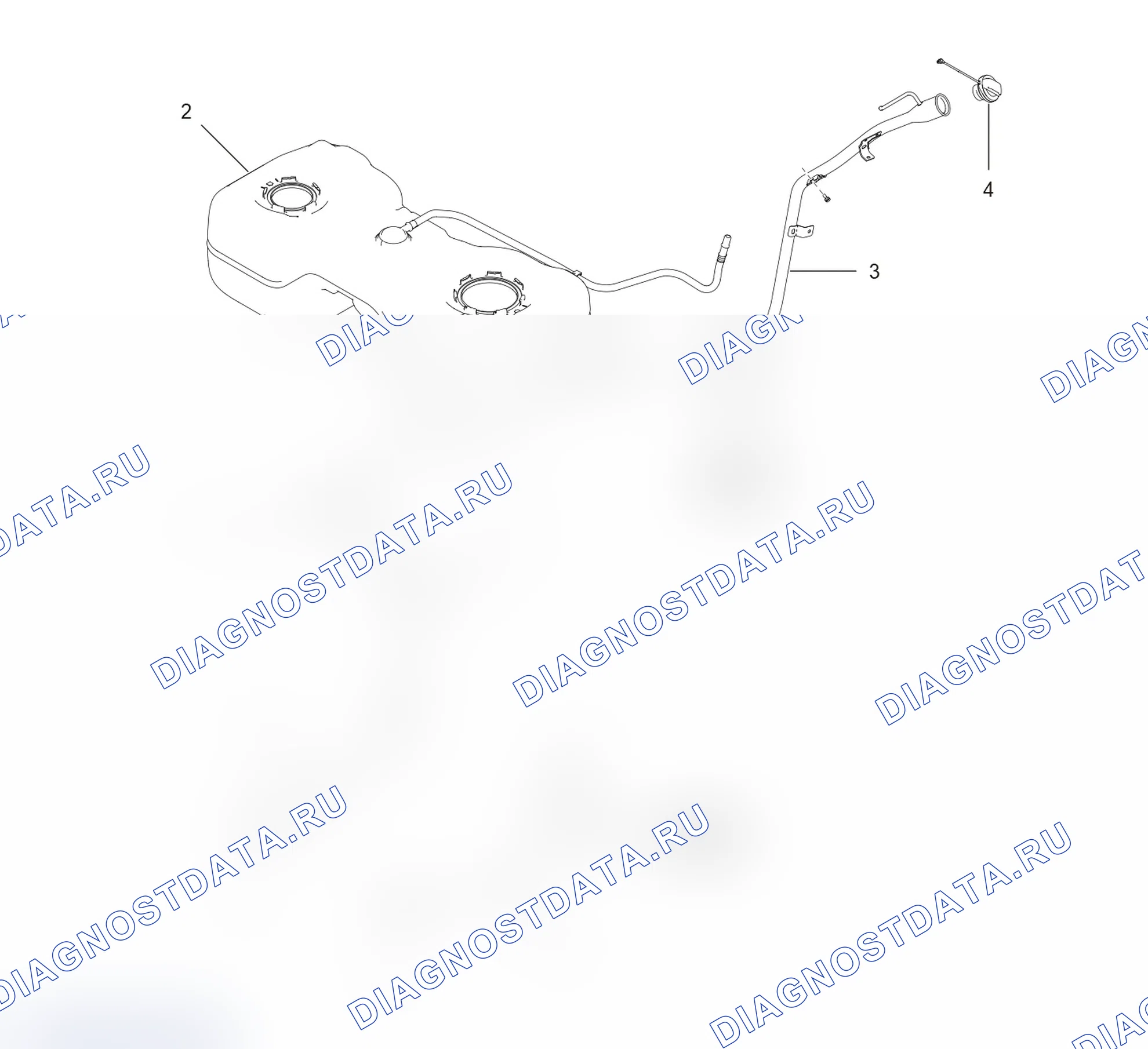 Схема расположения топливного бак — Haval Shenshou. Haval Shenshou I
