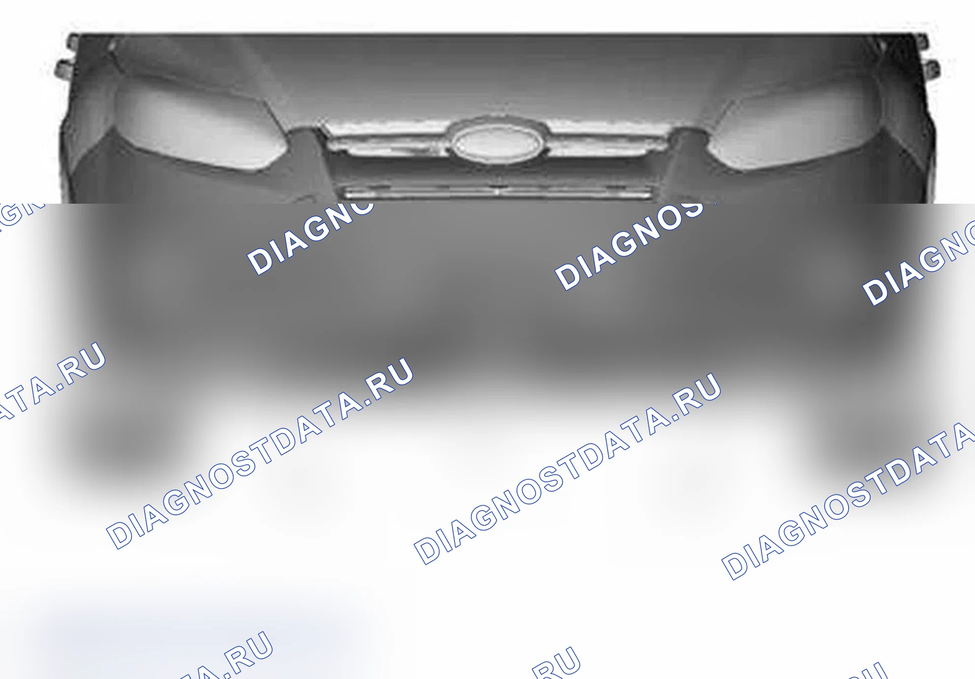 Рис. 379: Внешние пластиковые компоненты - спереди, бензин. Ford Focus III