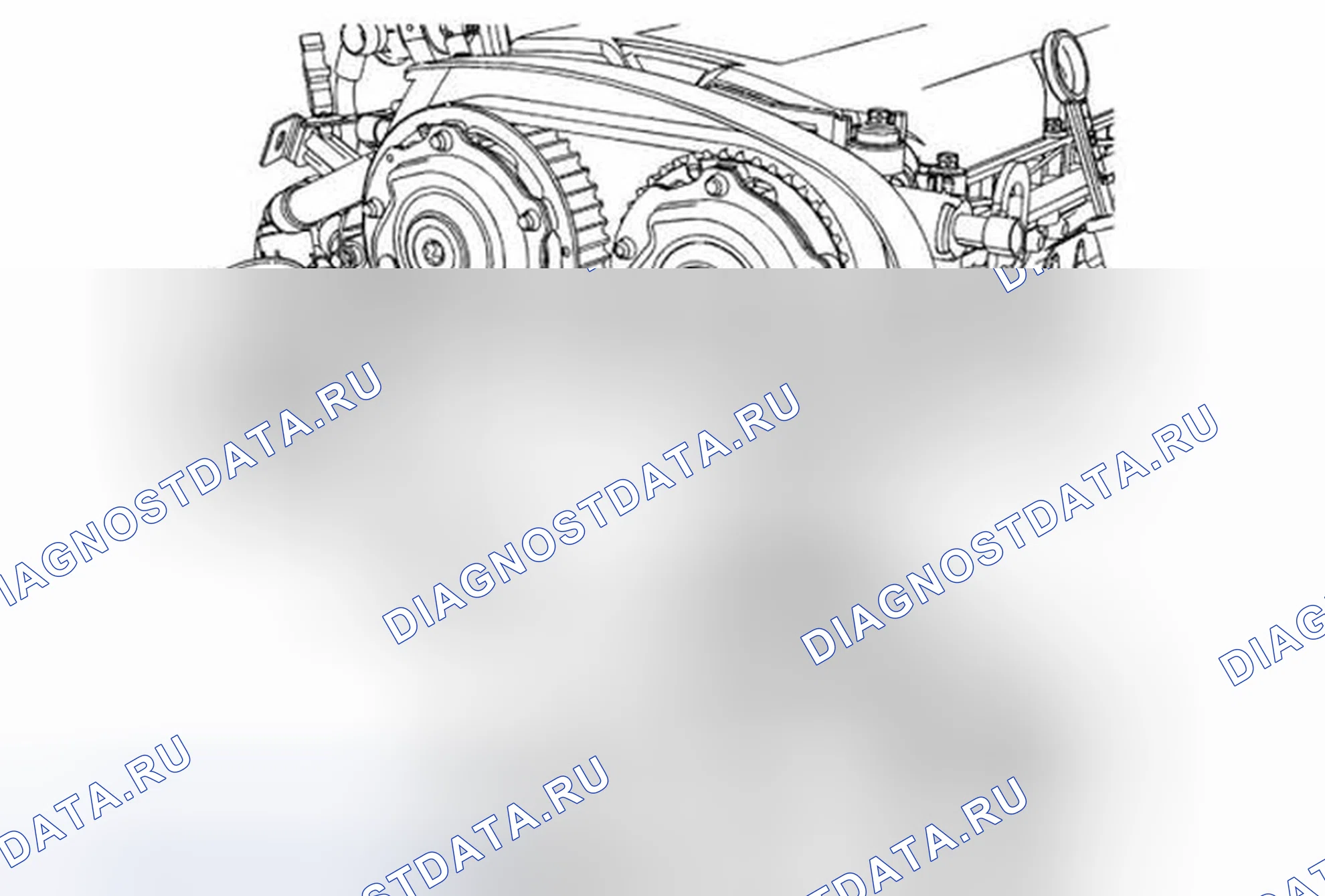 Рис. 7: Замена центральной передней крышки ремня ГРМ. Chevrolet Sonic I