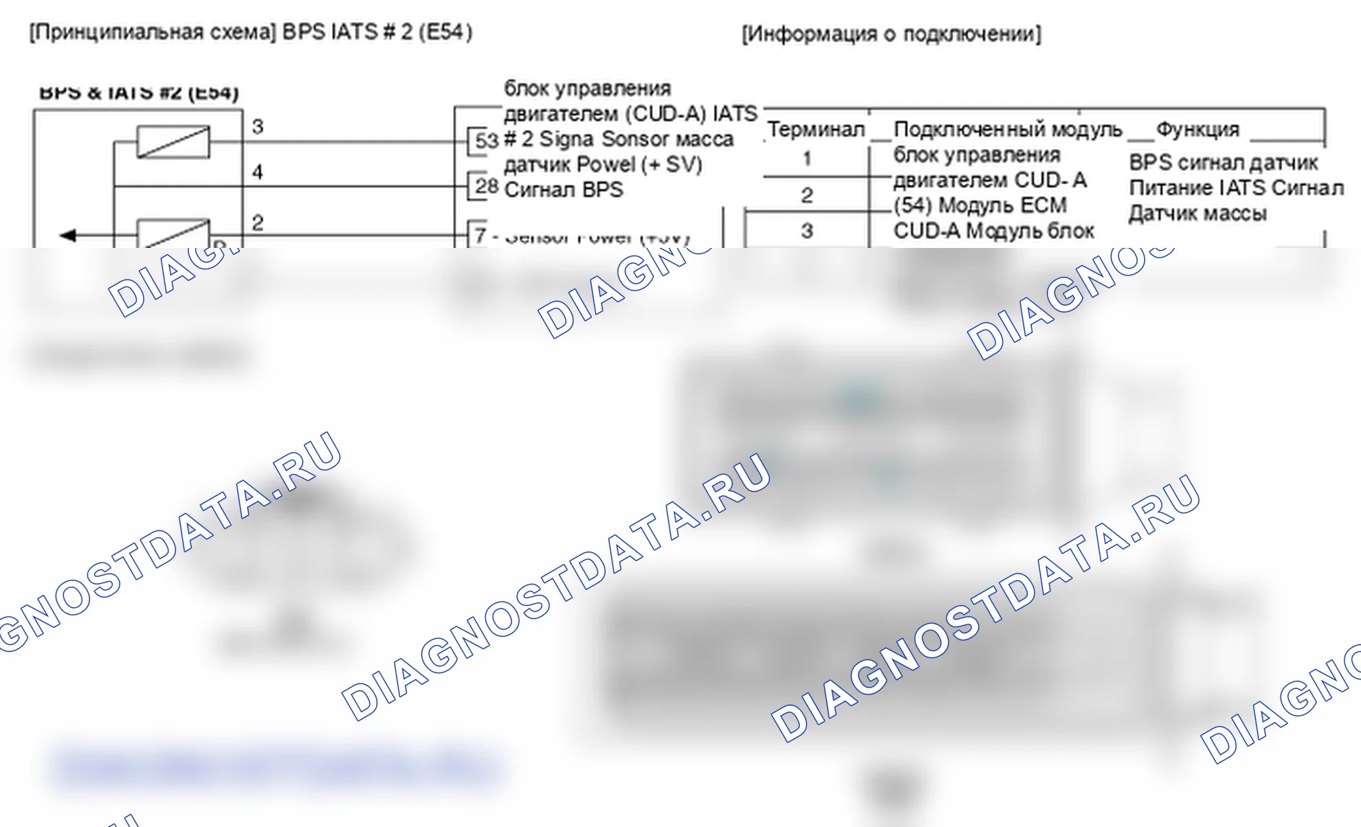 Фрагмент электросхемы: Датчик давления наддува (BPS). Hyundai Elantra V рестайлинг