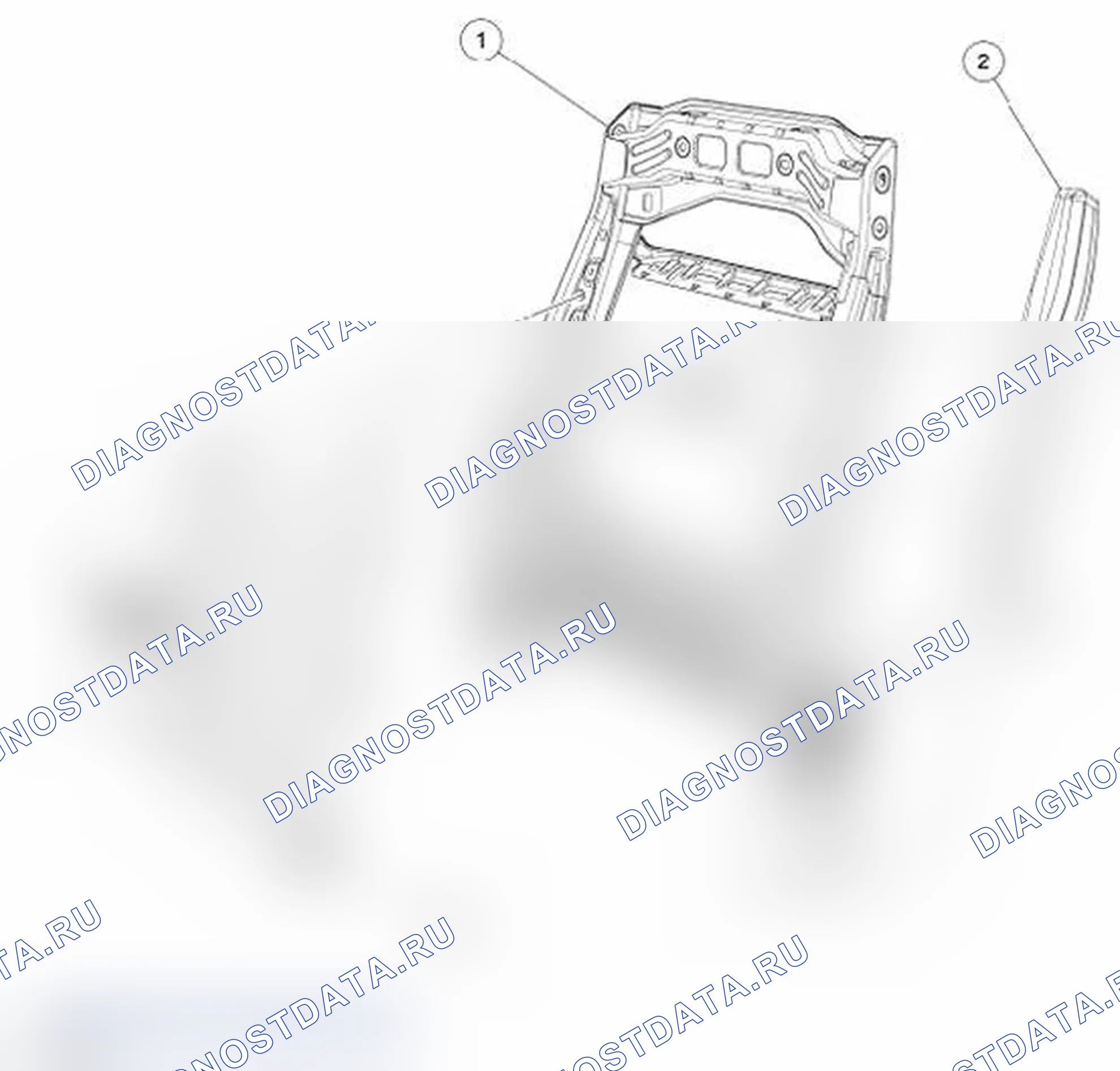 Рис. 6: Разборка спинки - Вид 2. Ford Transit Connect I рестайлинг
