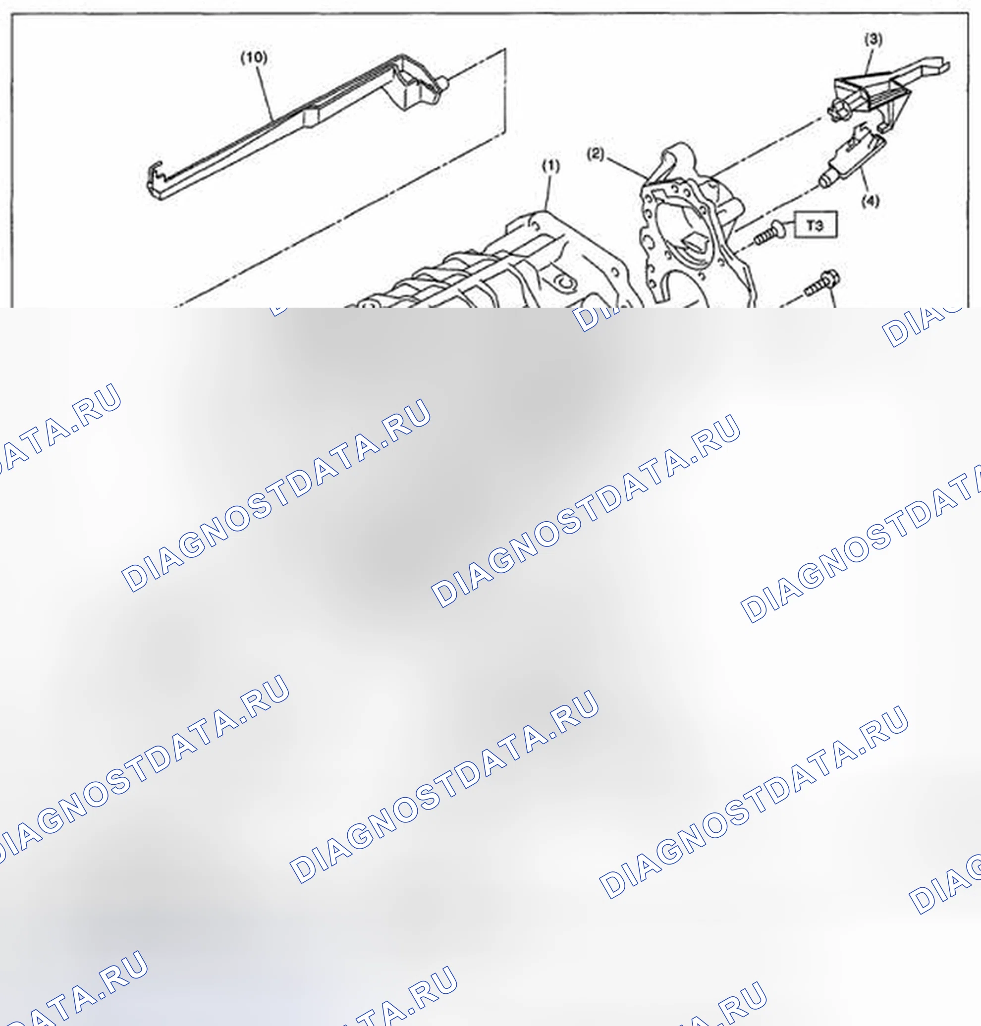 Рис. 272: МАСЛЯНЫЙ ПОДДОН И МАСЛЯНАЯ НАПРАВЛЯЮЩАЯ. Subaru Impreza GH