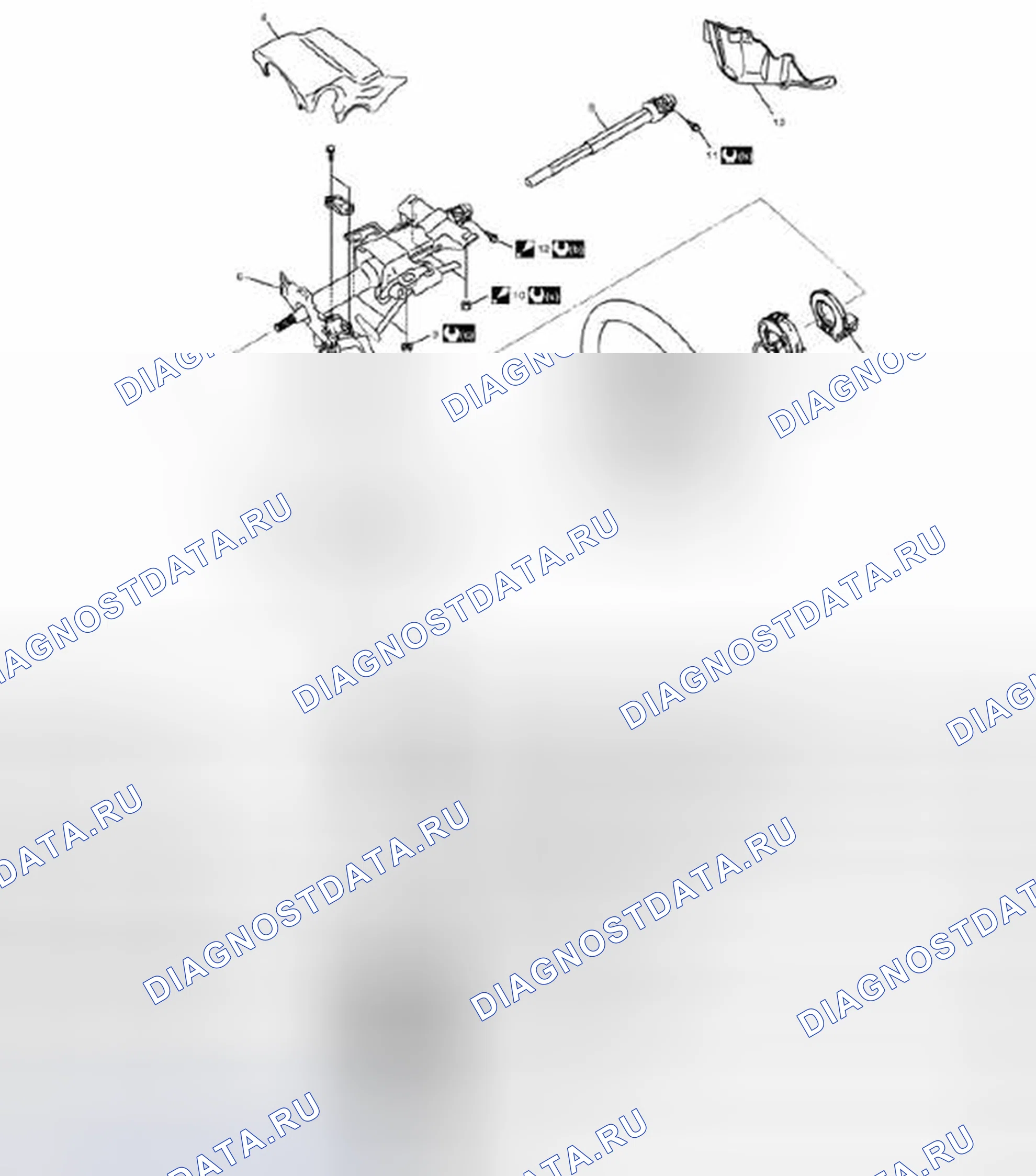 Рис. 25: Конструкция рулевого колеса и колонки. Suzuki SX4 I
