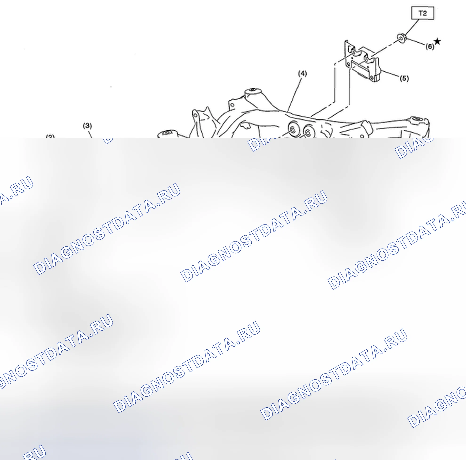 Рис. 77: СИСТЕМА МОНТАЖА ЗАДНЕГО ДИФФЕРЕНЦИАЛА. Subaru Impreza WRX GH