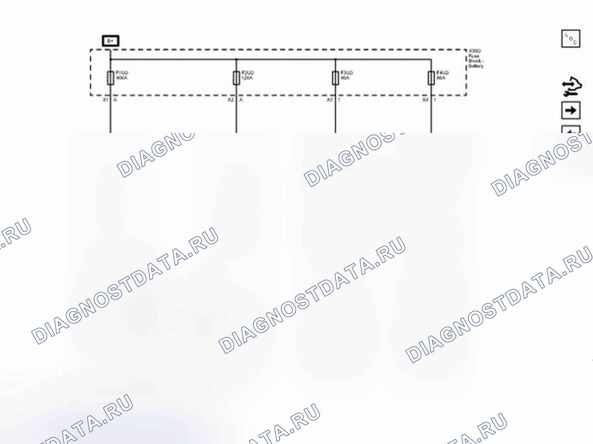 Рис. 62: Схемы подключения предохранителей F1UD, F2UD, F3UD и F4UD. Chevrolet Spark M300