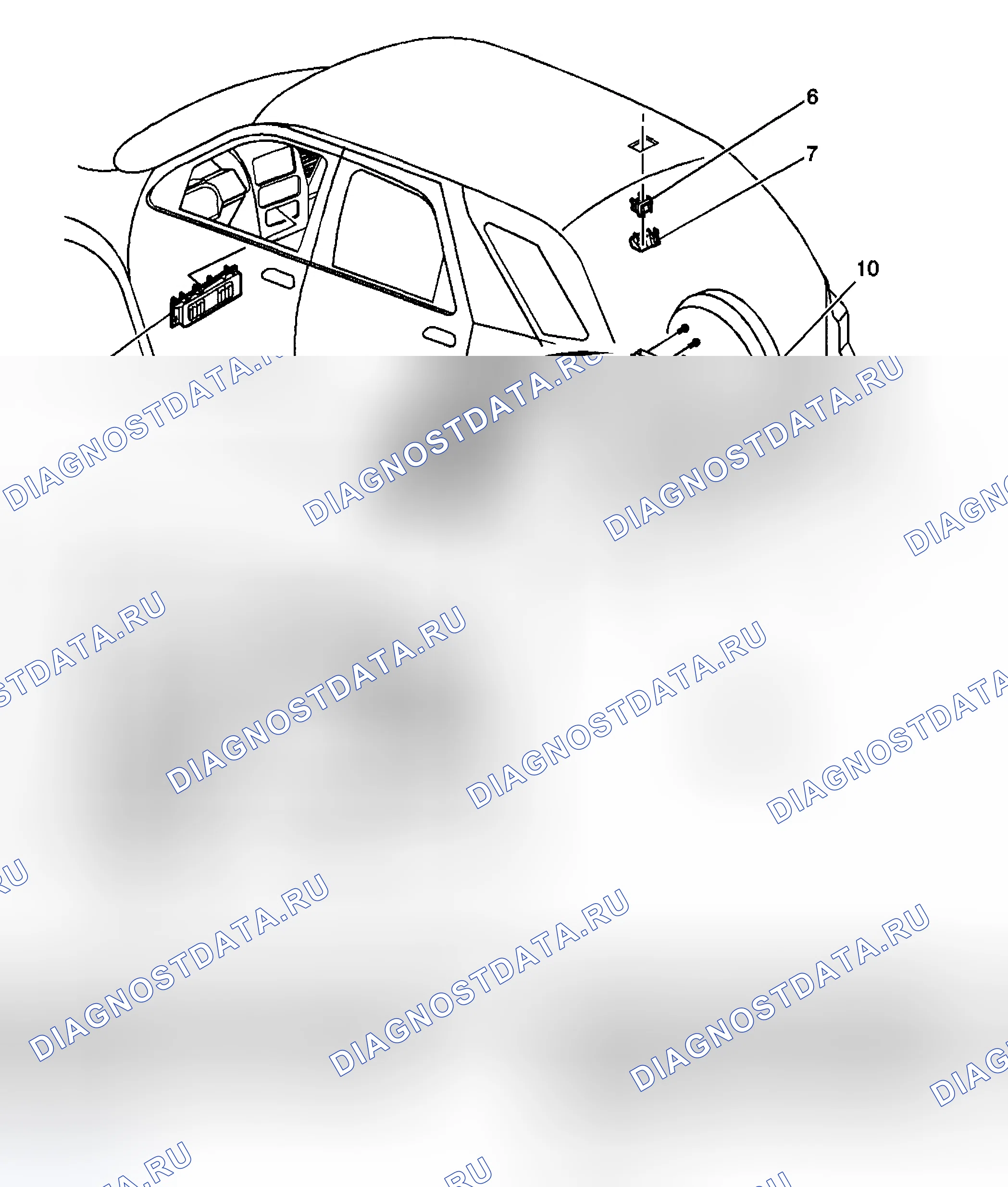 Рис. 3: Виды компонентов заднего механизма помощи при парковке. Hyundai Venue I