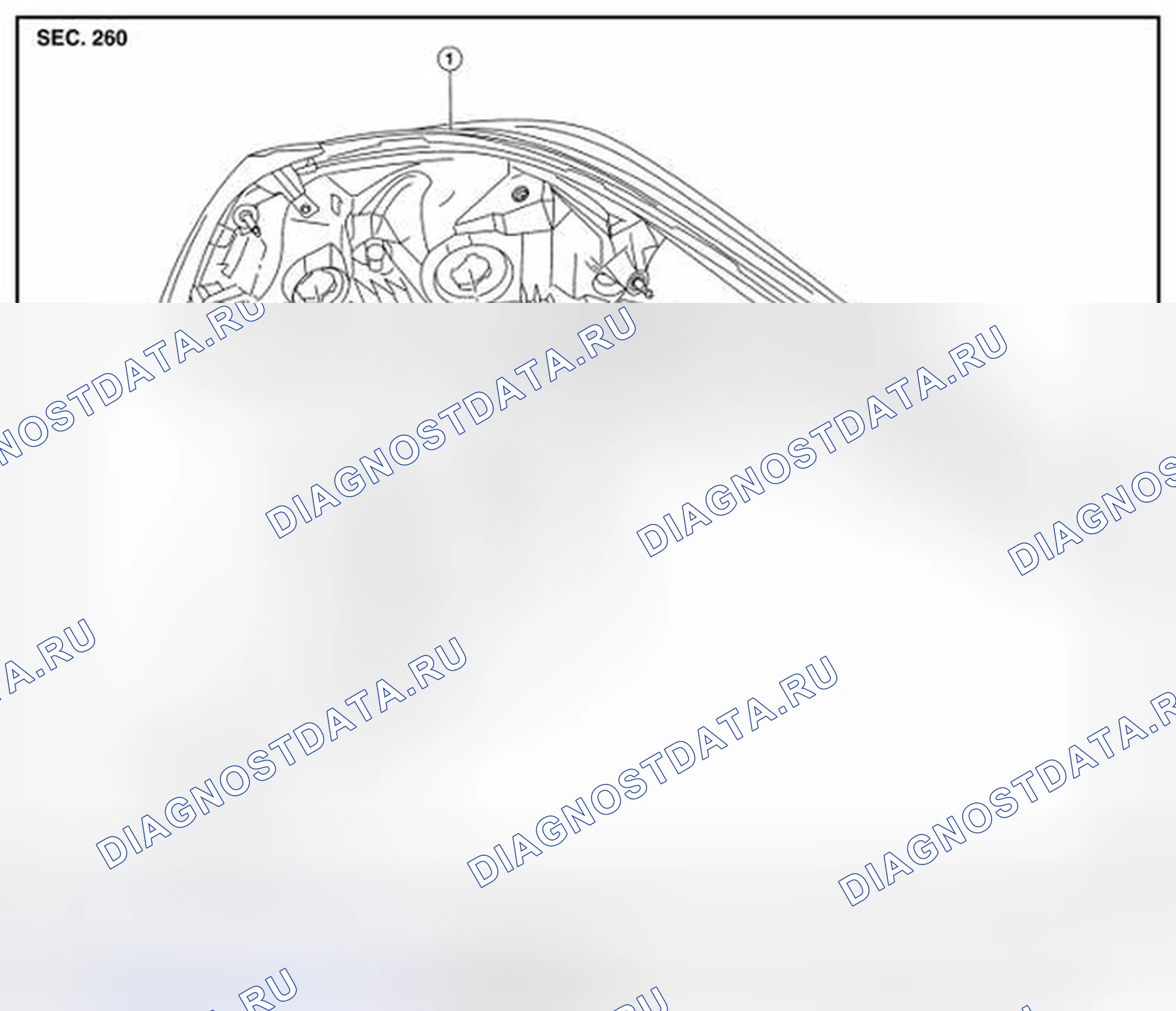 Рис. 23: Разнесенный вид - не LED. Nissan Altima L33