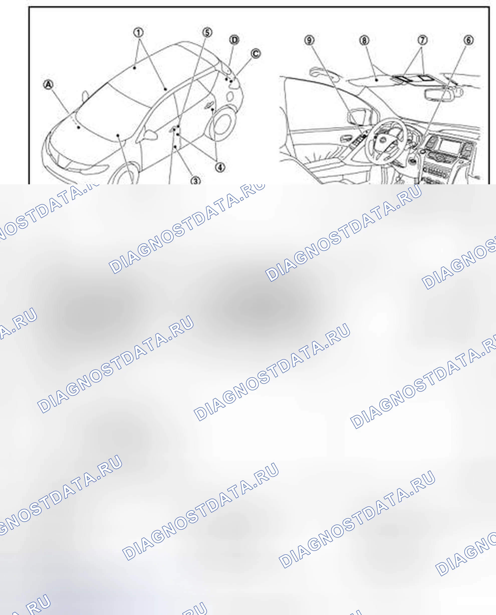 Рис. 29: Расположение компонентов. Nissan Murano Z51 рестайлинг 2
