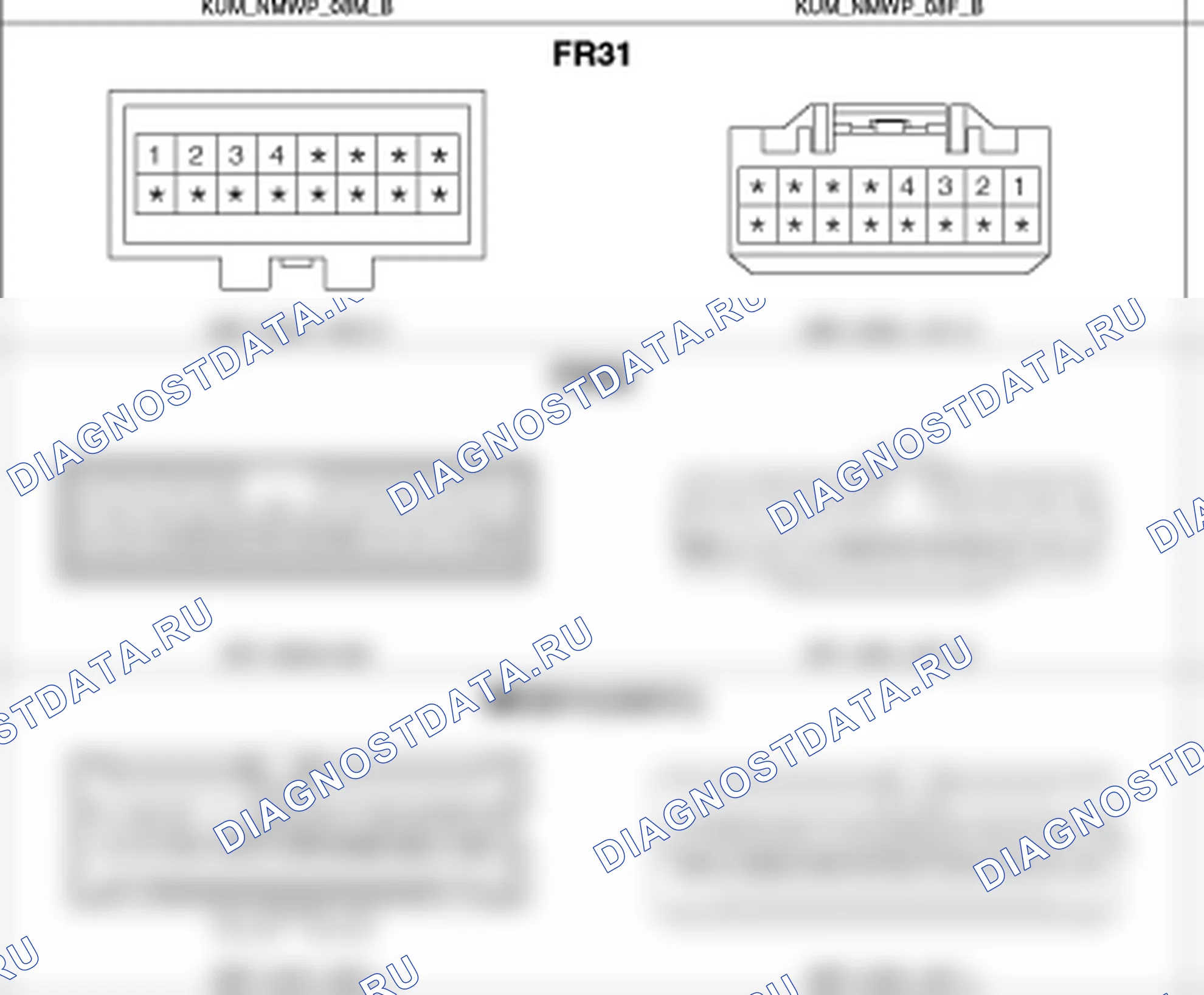 Распиновка разъёма FS02 — harness connectors. Hyundai Santa Fe CM