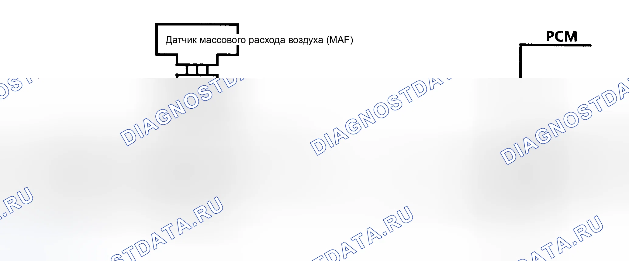 Рис. 221: Схема Code 34 (корпус 3.8L " W ") Датчик массовый расход воздуха (низкое сигнальное напряжение). Buick Park Avenue I
