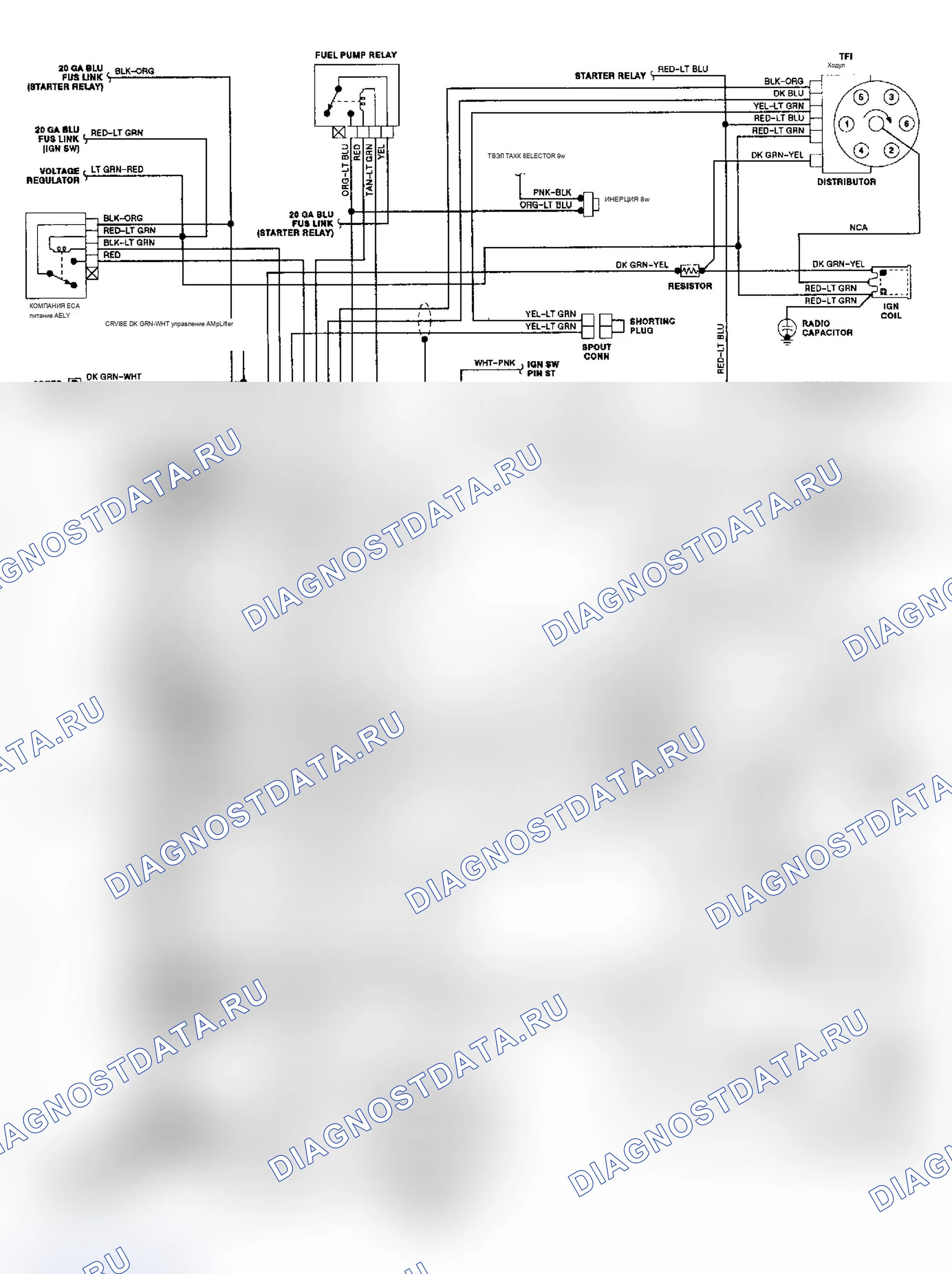 Рис. 6: Схема соединений 4.9L РЭД-IV (серия «E»). Ford Club Wagon E150 