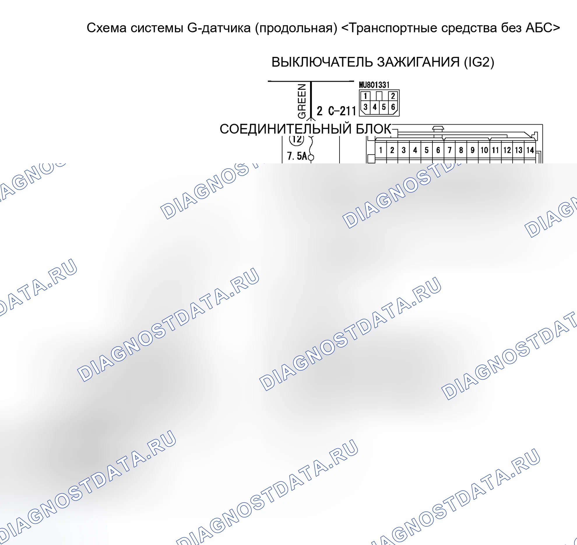 Рис. 258: расшифровка кода ошибки 51: G-сенсорная (продольная) система (обрыв цепи или короткое замыкание). Mitsubishi Lancer Evolution IX