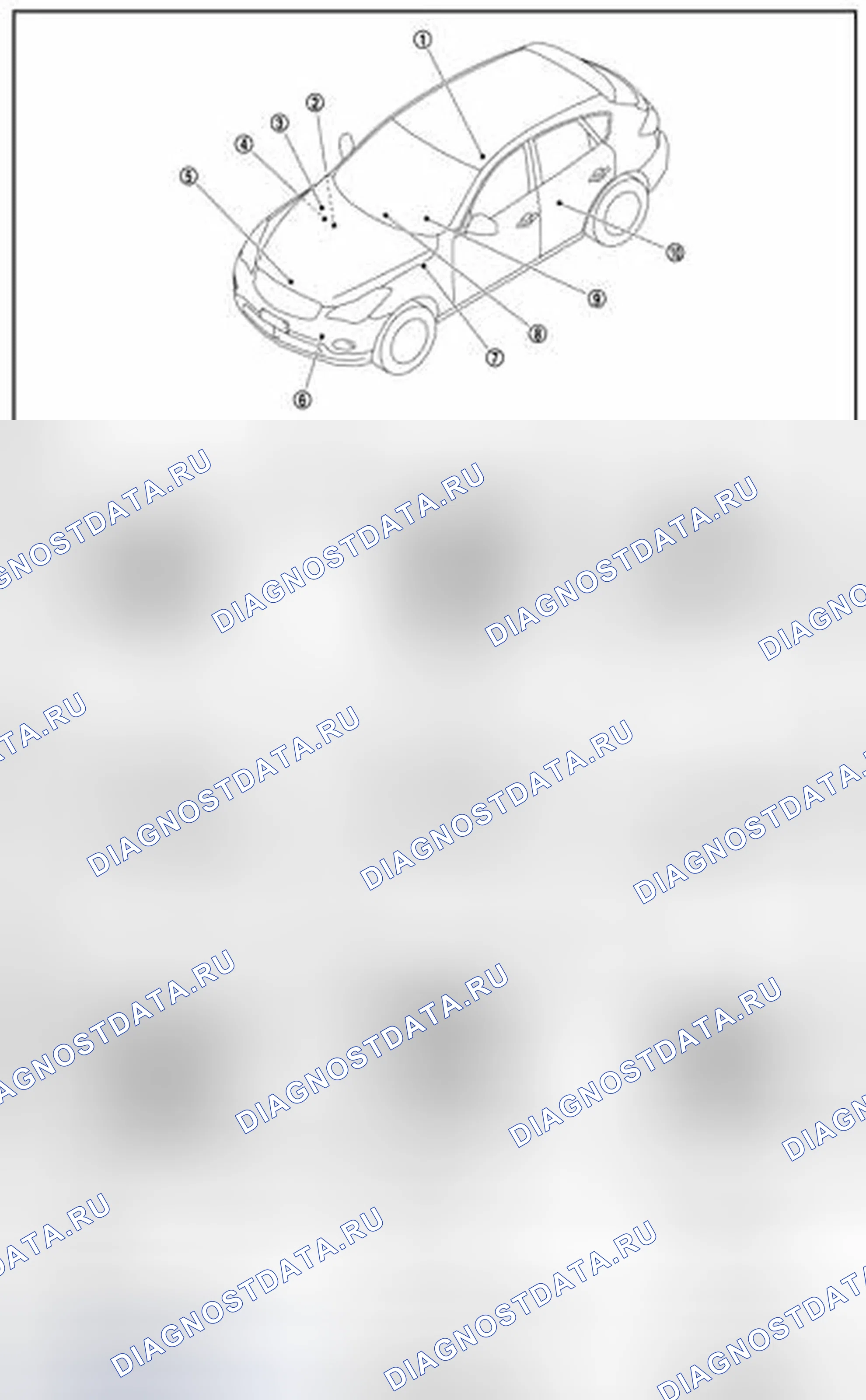 Рис. 47: СИГНАЛЬНЫЕ ЛАМПЫ / ИНДИКАТОРНЫЕ ЛАМПЫ: Расположение компонентов. Infiniti QX50 I