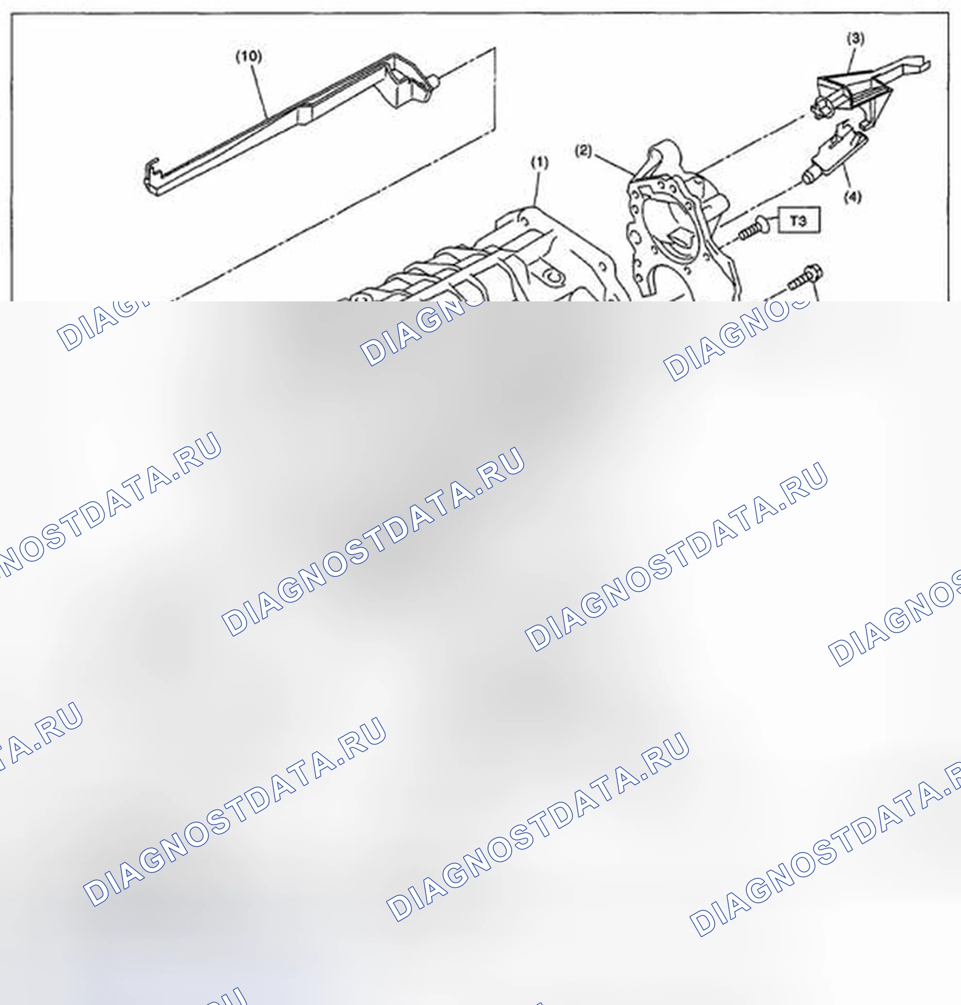Рис. 272: МАСЛЯНЫЙ ПОДДОН И МАСЛЯНАЯ НАПРАВЛЯЮЩАЯ. Subaru Impreza WRX STI GR