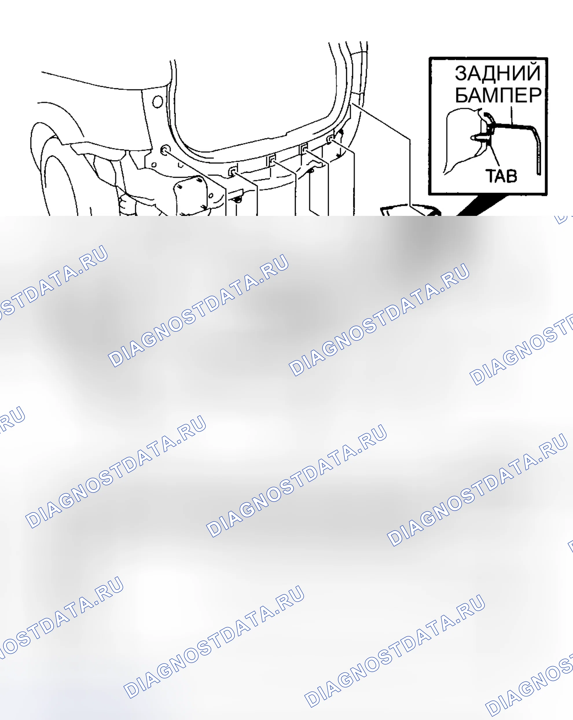 Рис. 13: ДЕМОНТАЖ / МОНТАЖ ЗАДНЕГО БАМПЕРА. Mazda 5 I