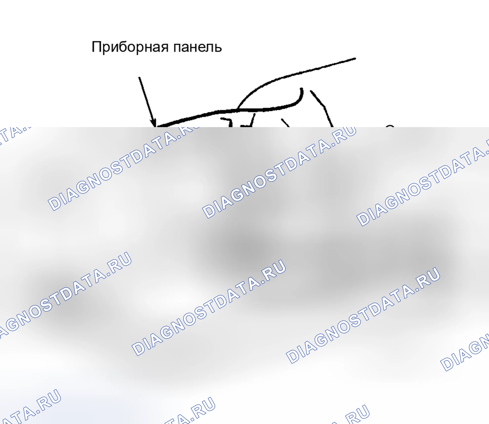 Рис. 2: Идентификация соединителя подушки безопасности со стороны пассажира (Astro и Safari). Chrysler Cirrus I