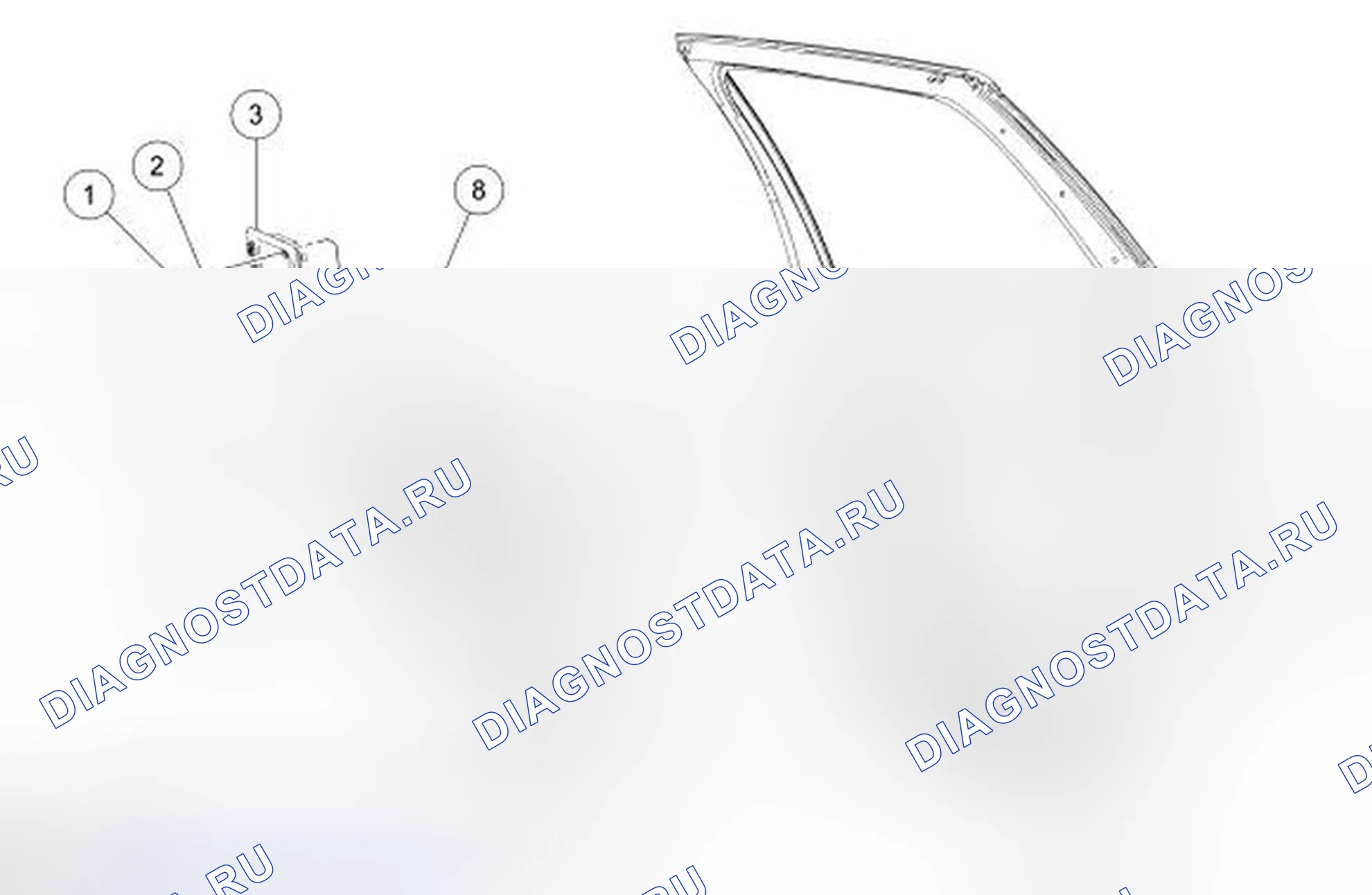 Рис. 3: Панель отделки дверей - задняя часть. Ford Edge I