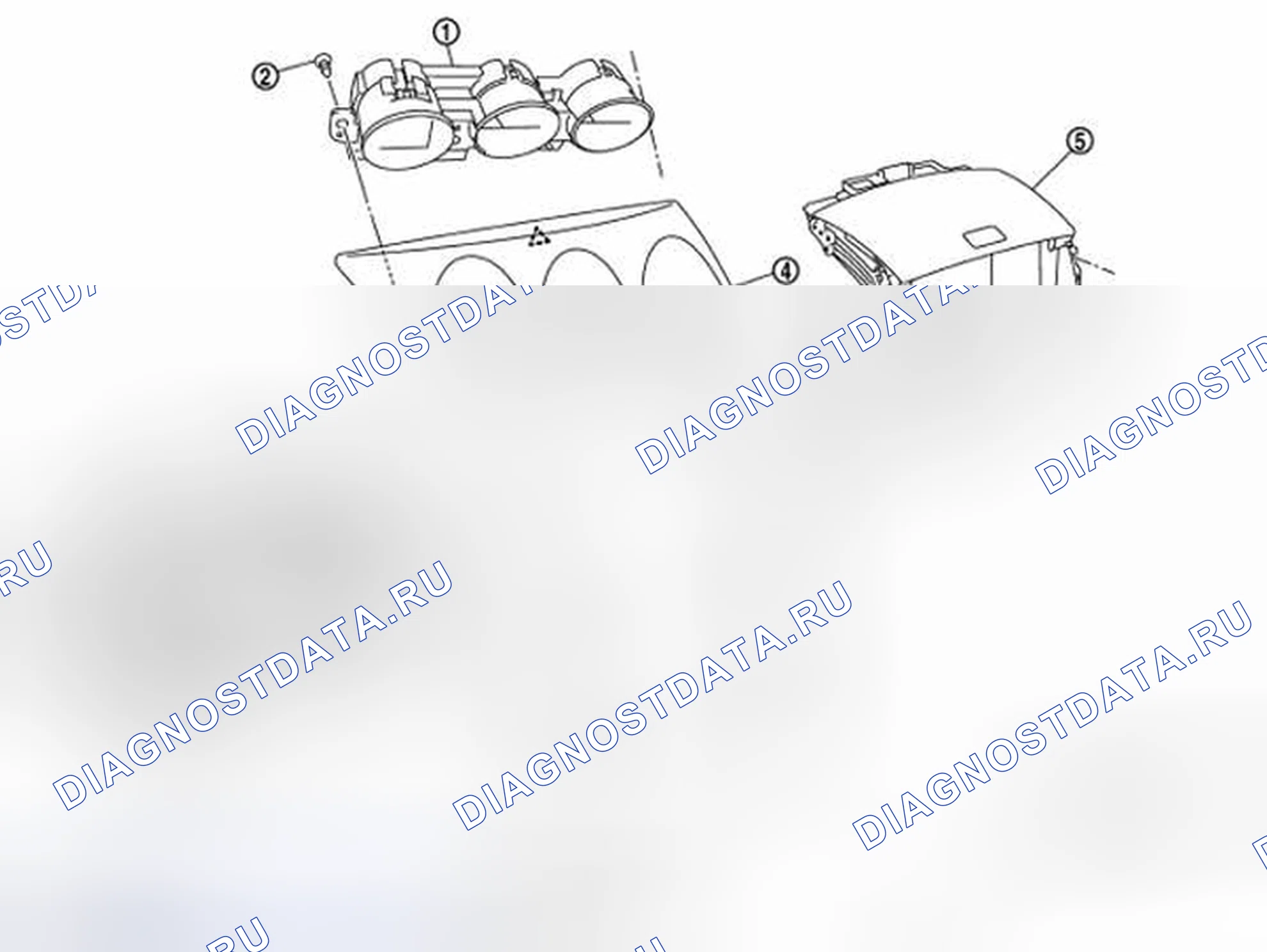 Рис. 14: Покомпонентный вид крышки C кластера. Nissan 350Z I рестайлинг