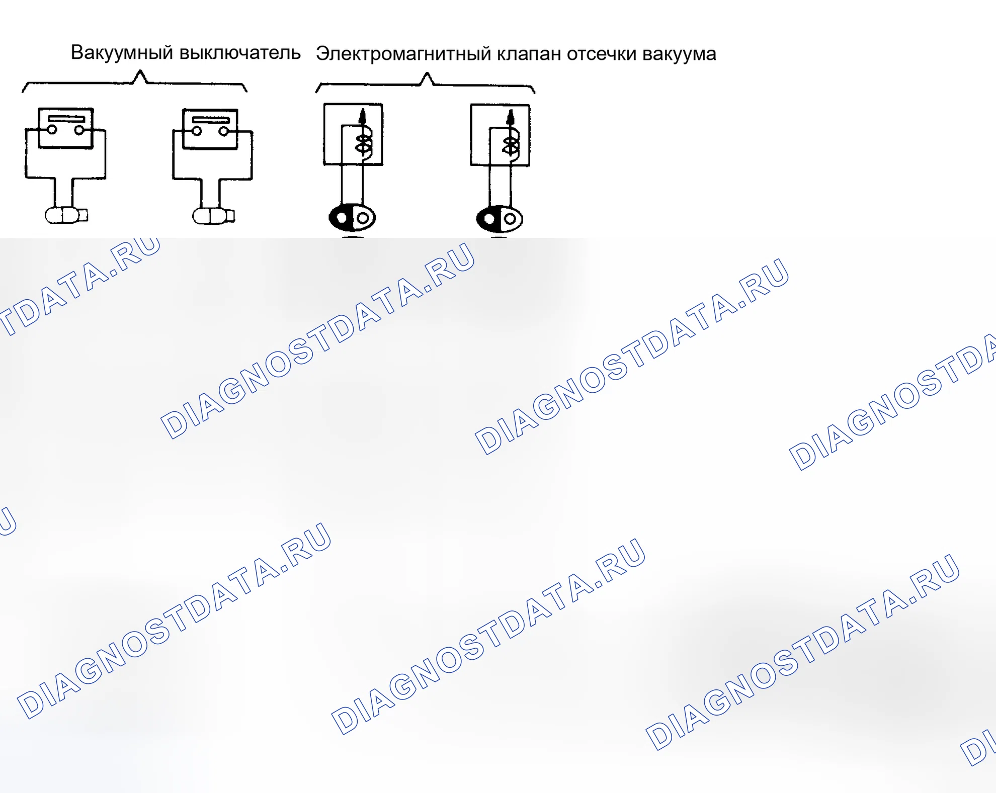 Рис. 48: Вакуумные электрические компоненты. Nissan Sentra B11