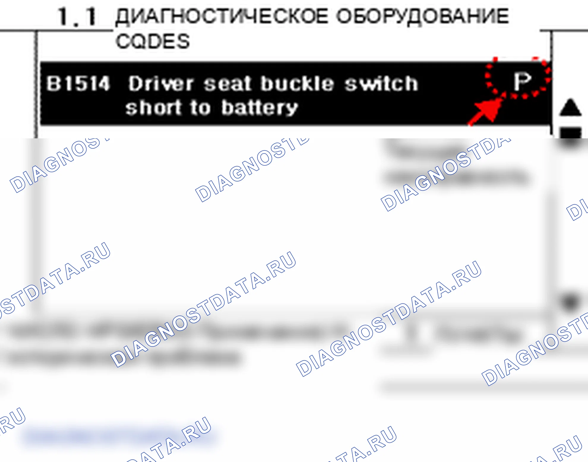 B1514: Короткое замыкание пряжки пассажирского сиденья на массу. Hyundai Accent LC