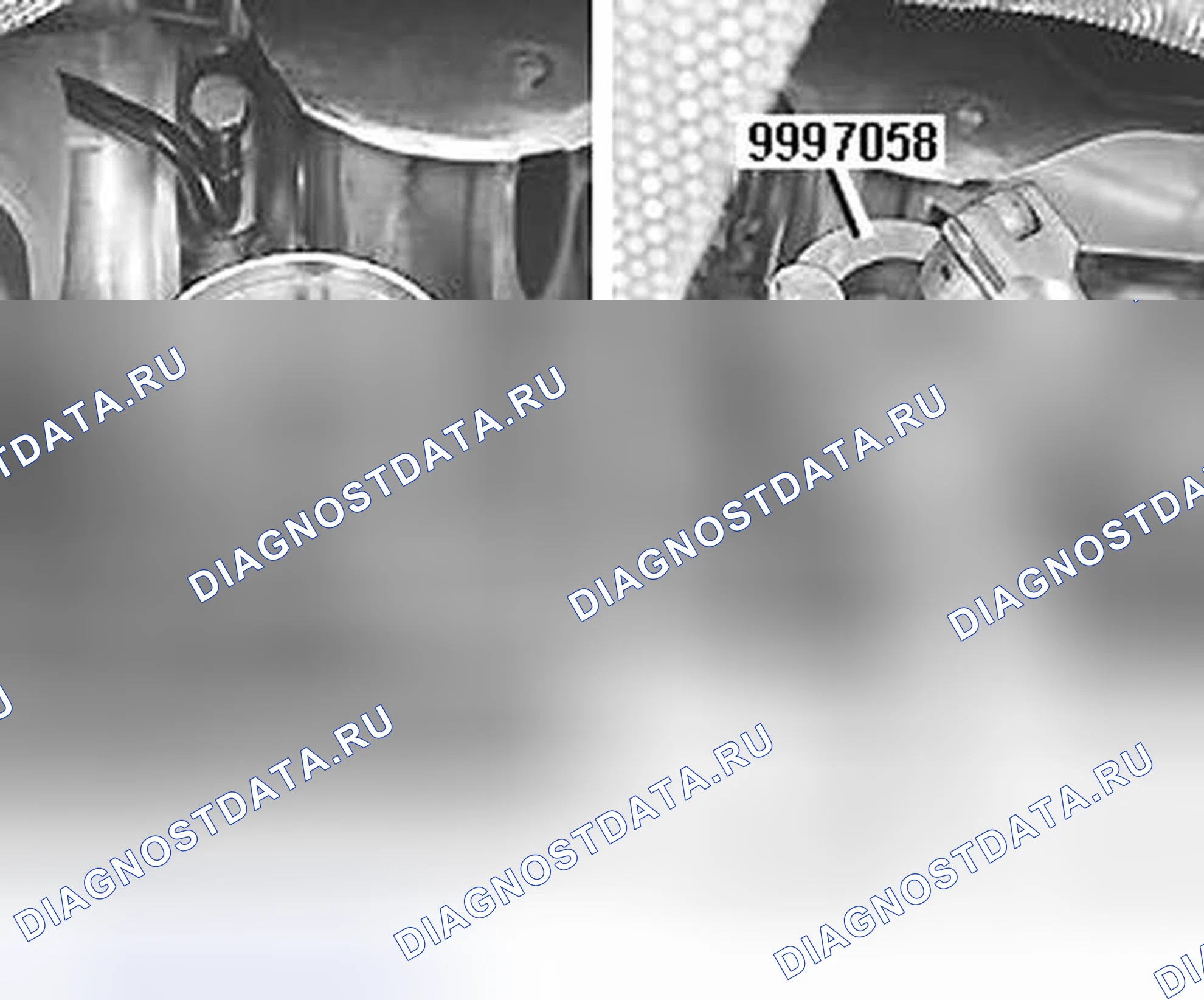 Рис. 603: Отметить положение фланца и гайки по отношению к концу вала шестерни. Volvo S80 I рестайлинг