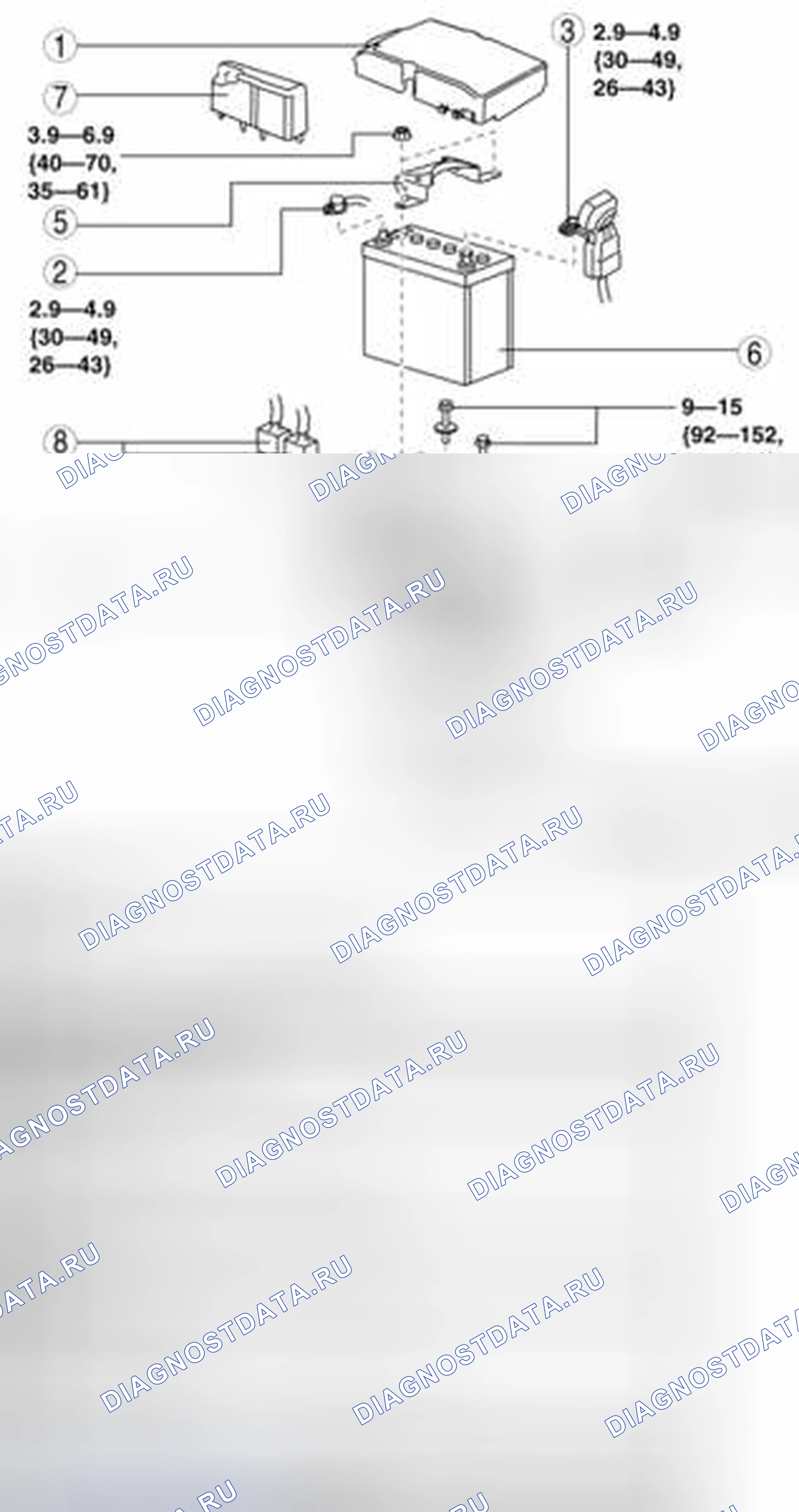 Рис. 2: ДЕМОНТАЖ / МОНТАЖ АККУМУЛЯТОРНОЙ БАТАРЕИ [Mzr 2.0, Мзр 2.5]. Mazda 3 BL рестайлинг