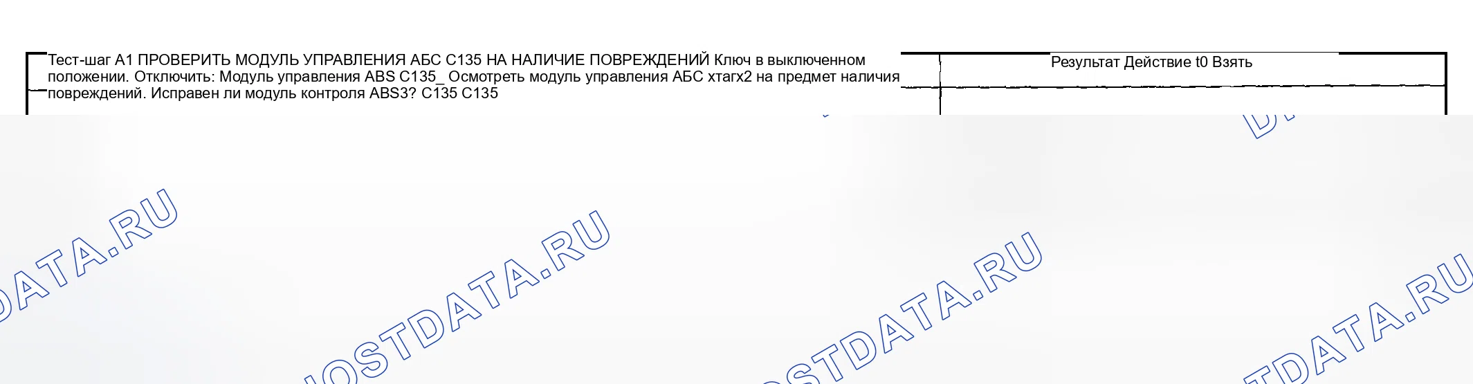 Рис. 6: диагностический тест A: модуль управления антиблокировочной тормозной системой (ABS) не реагирует на диагностический инструмент. Mercury Grand Marquis IV
