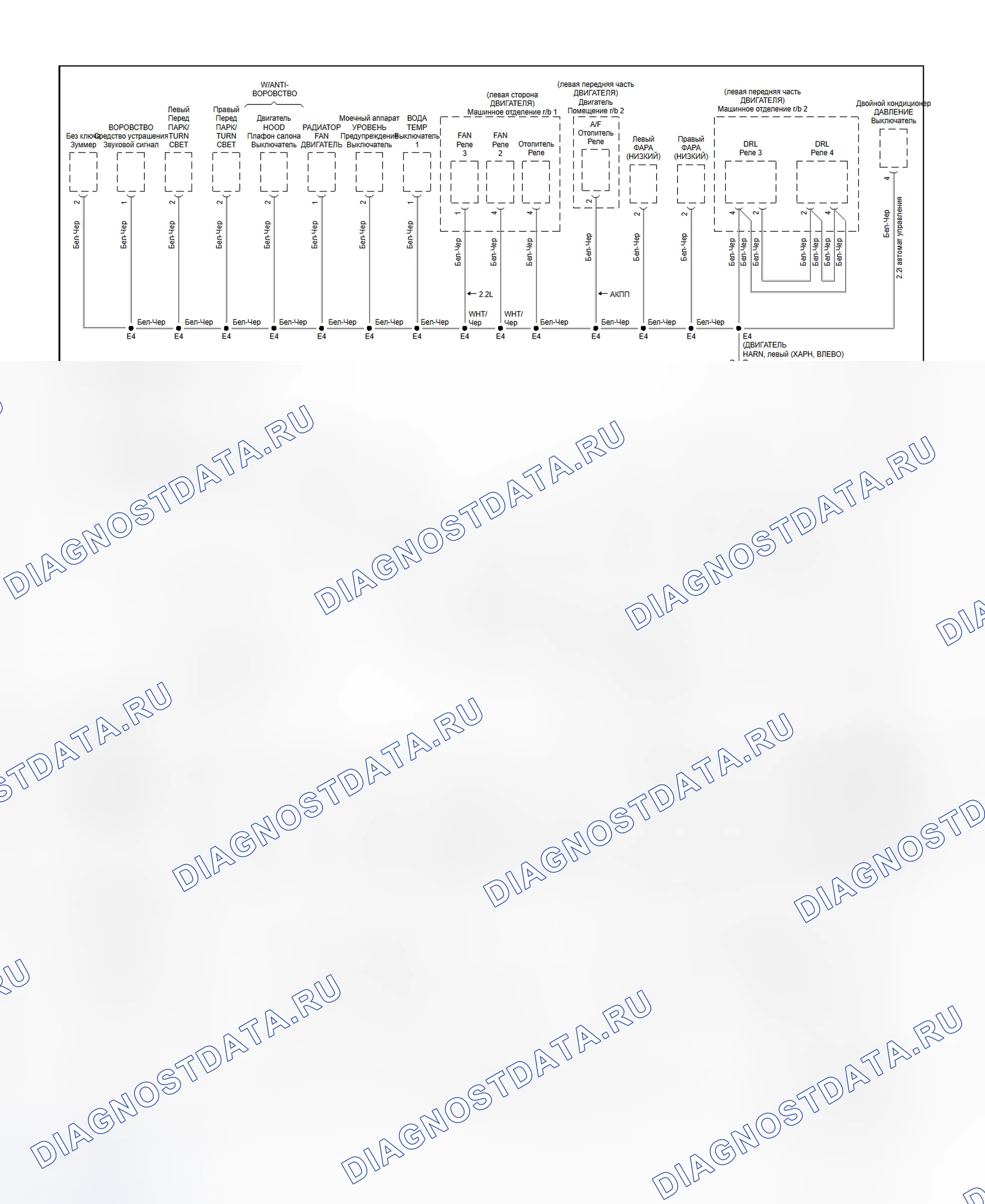Рис. 44: Схема массы (Camry 2.2L и 3.0L - 1 из 3). Toyota Prius I рестайлинг